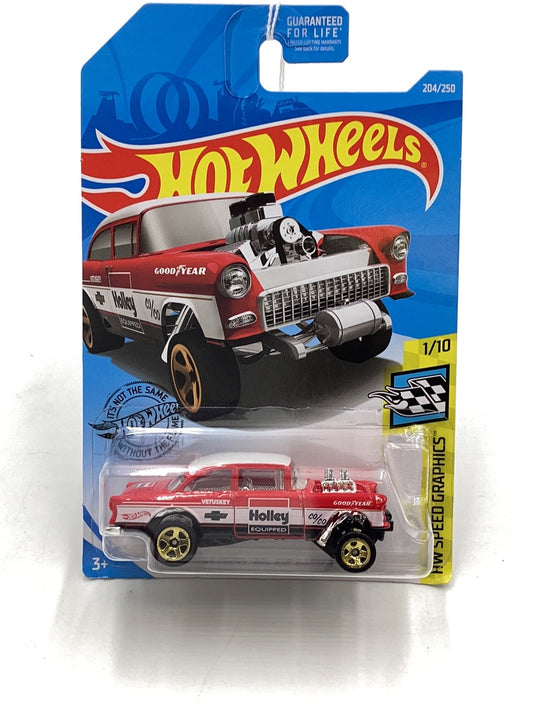 2019 Hot Wheels #204 55 Chevy Bel Air Gasser Holley 13A