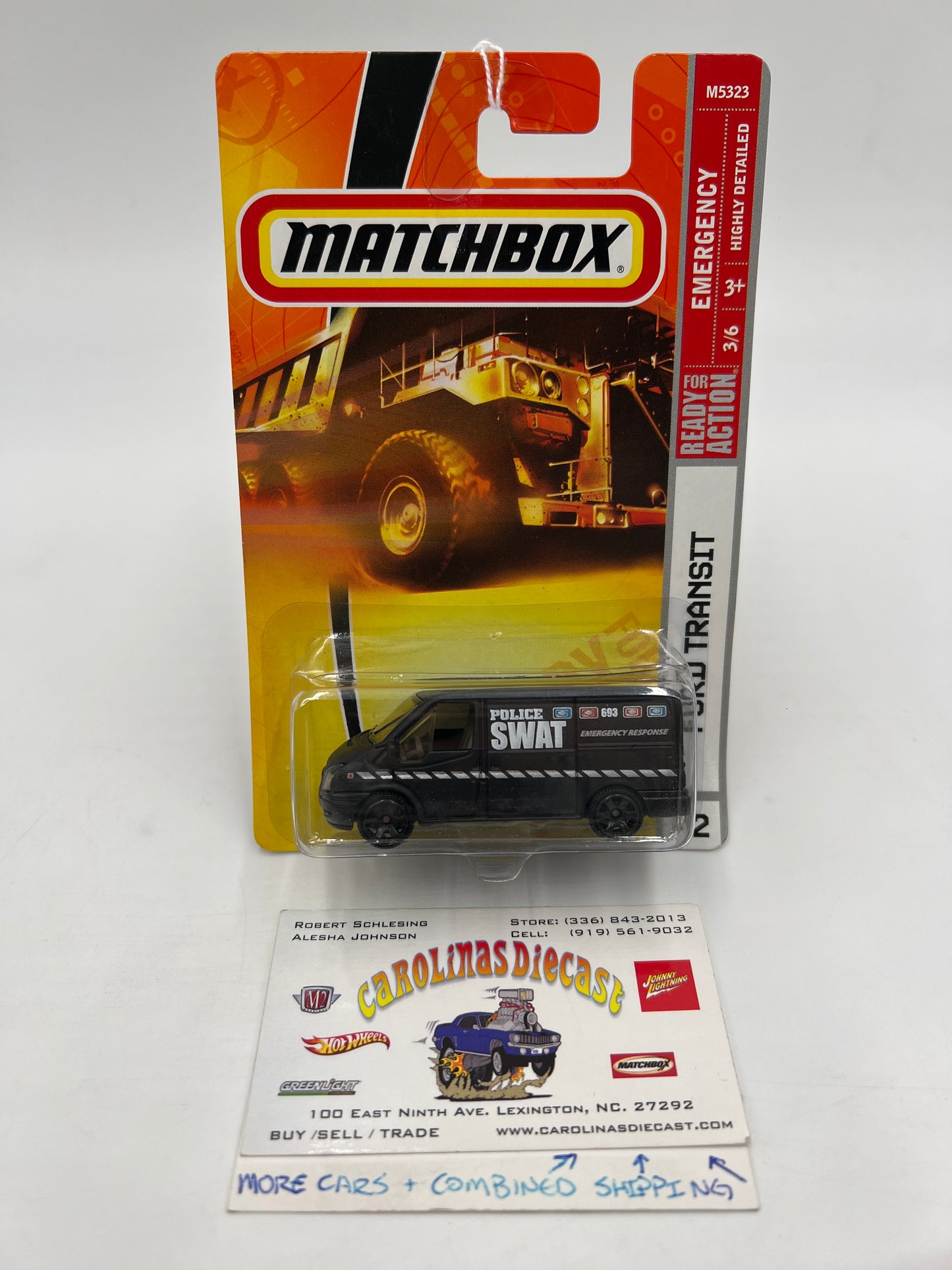 Matchbox Emergency #72 Ford Transit SWAT Black Blister Not Perfect