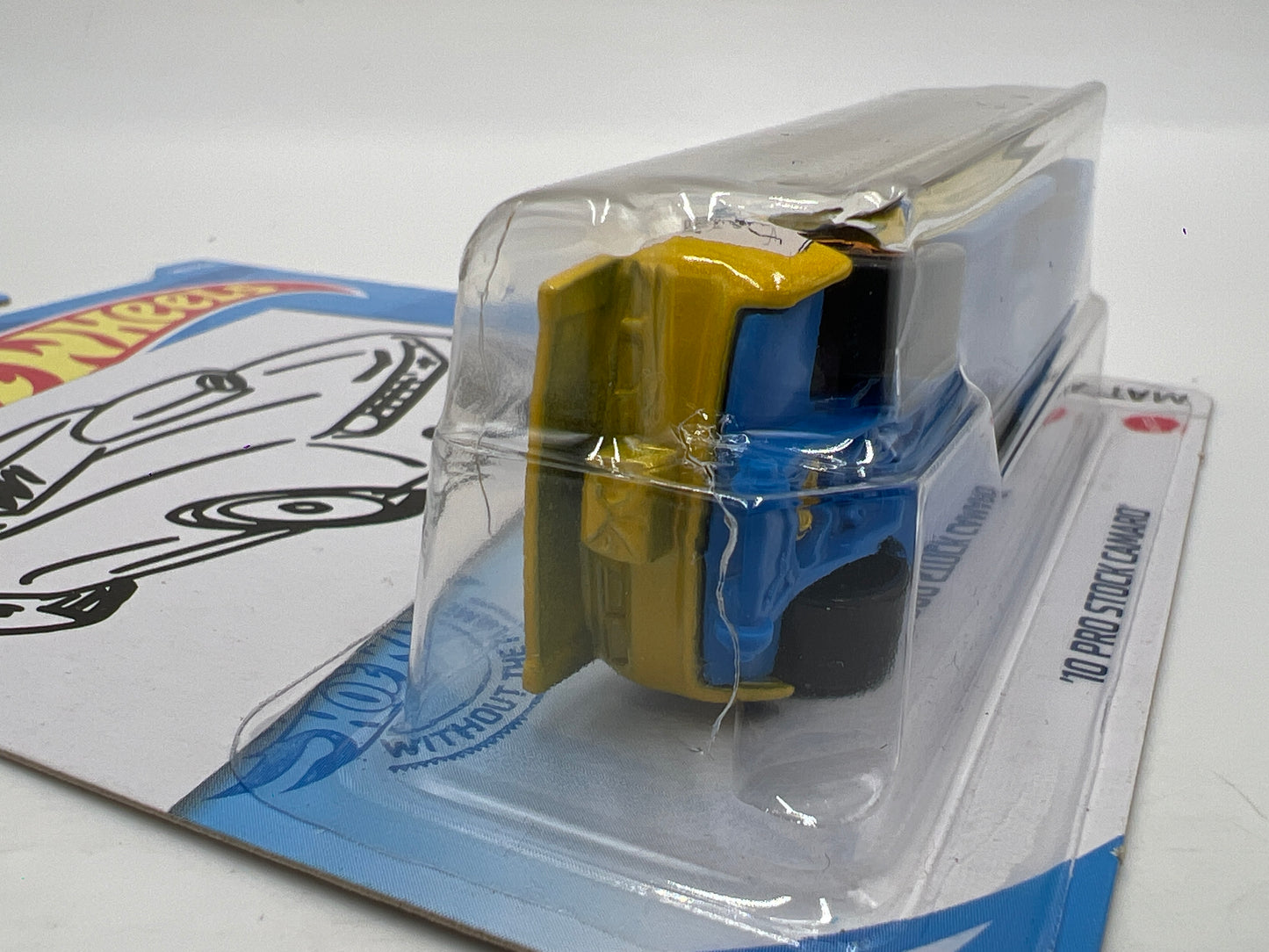 2019 Hot Wheels Kroger Exclusive #149 10 Pro Stock Camaro Green/Yellow Pictionary Sketch Card W/Protectors Cracked Blisters