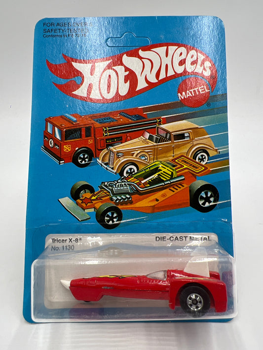 Hot Wheels Original 1982 #1130 Tricer X-8 Red Unpunched W/Protector