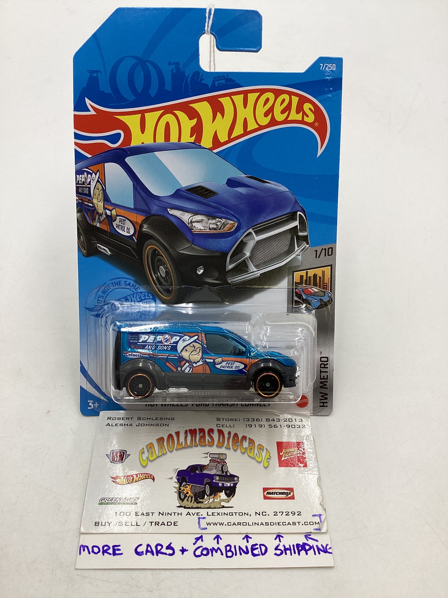 2021 Hot Wheels #7 Ford Transit Connect Blue 31i