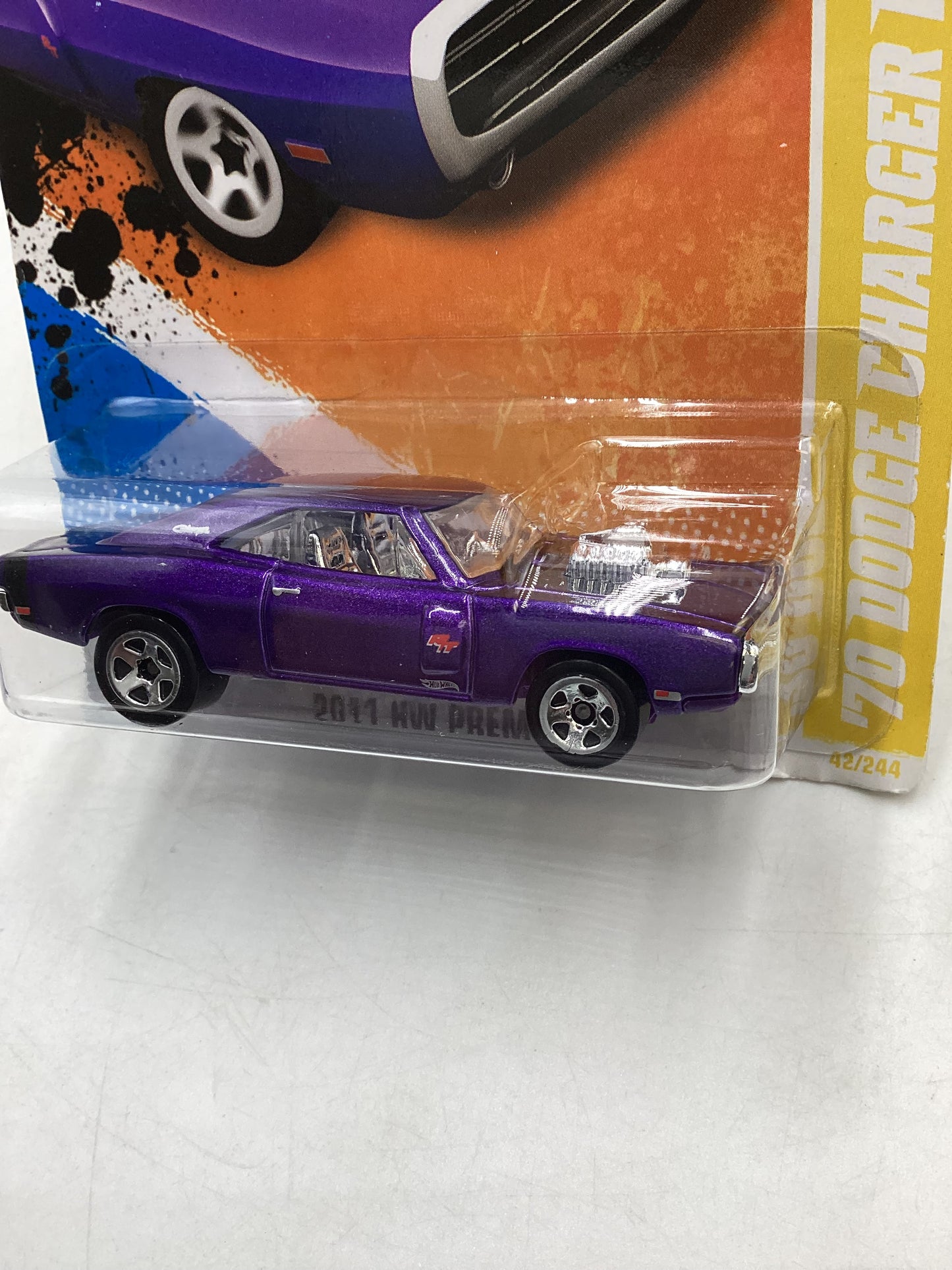 2011 Hot Wheels #42 70 Dodge Charger R/T Purple 56C