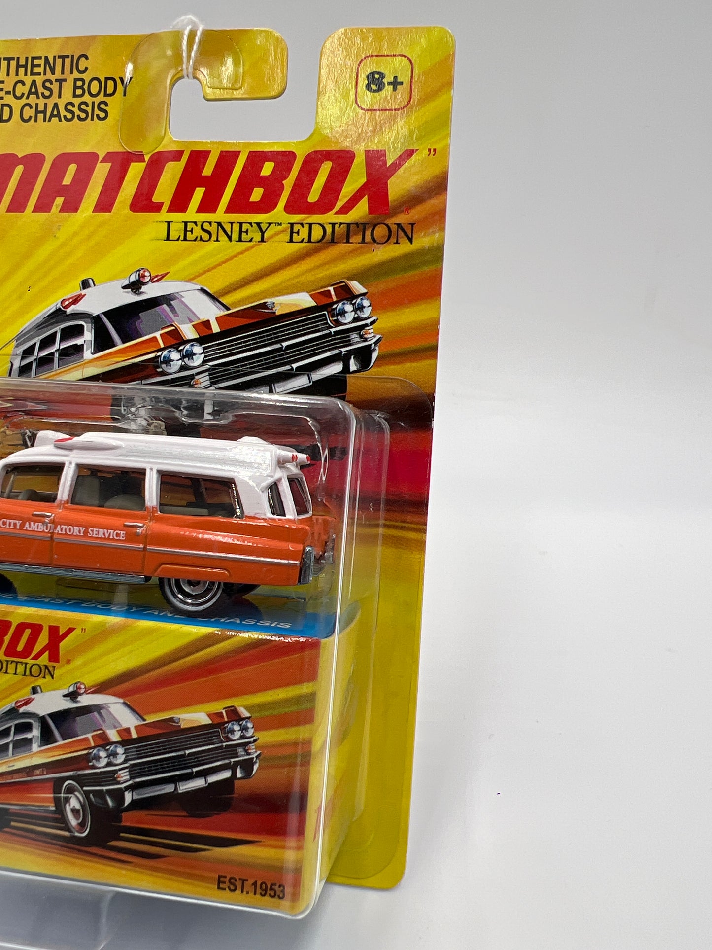 Matchbox Lesley Edition 63 Cadillac Ambulance Orange/White
