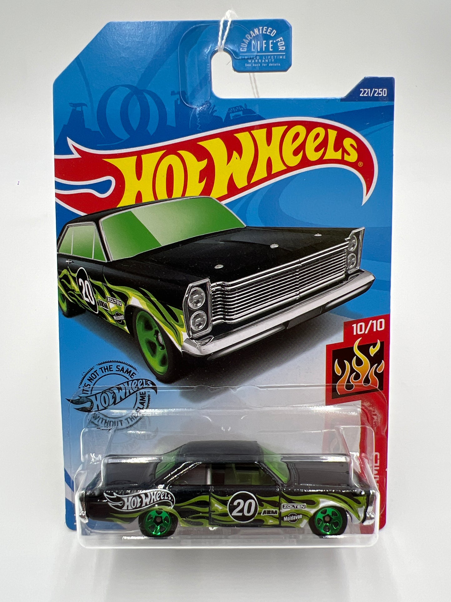 2020 Hot Wheels Flames #221 65 Ford Galaxie Black 25E