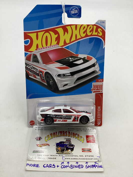 2024 Hot Wheels Red Edition #7 15 Dodge Charger SRT White 148G