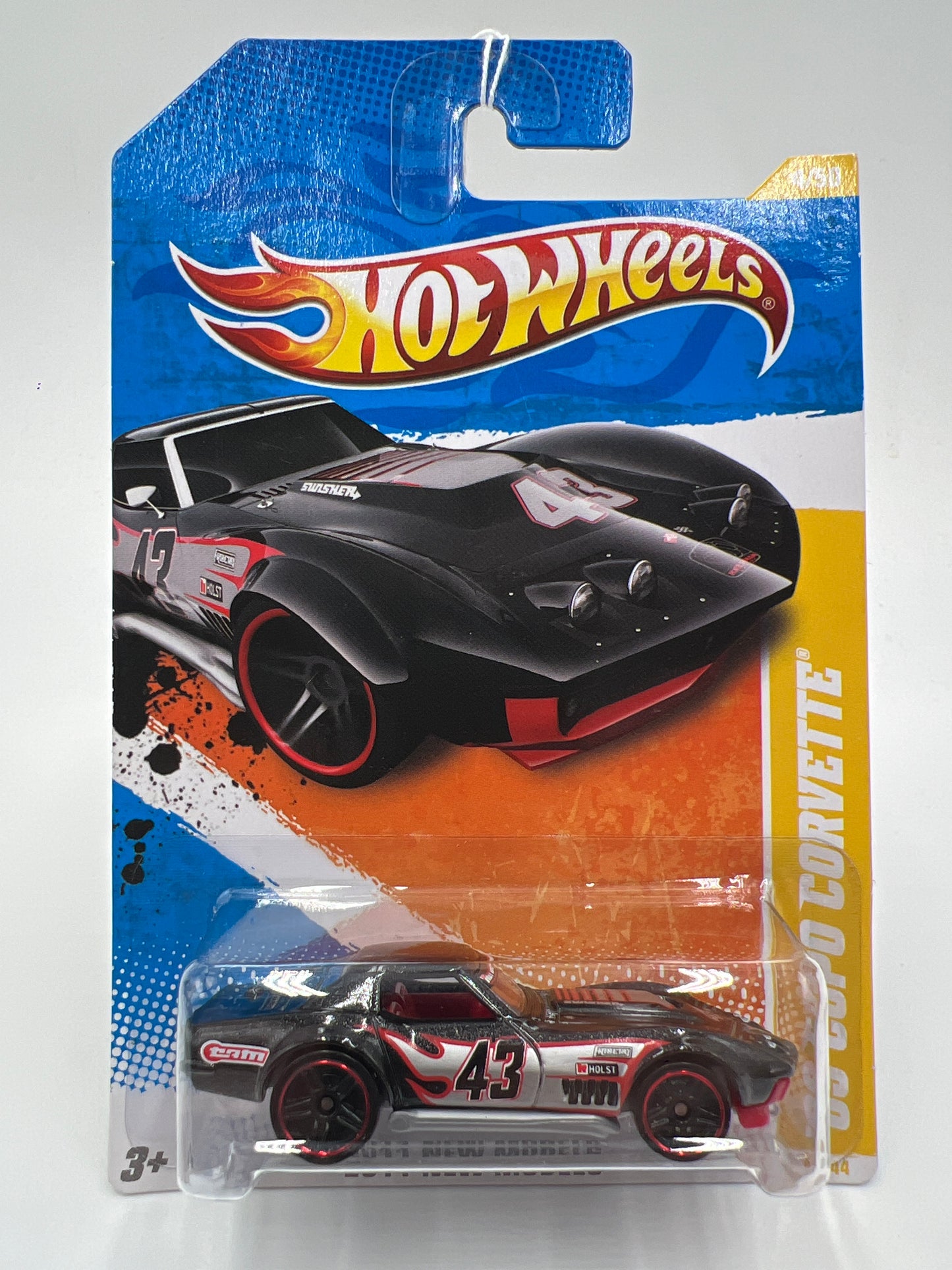 2011 Hot Wheels New Models #4 69 Copo Corvette Black Walmart Exclusive Windshield Banner 237B