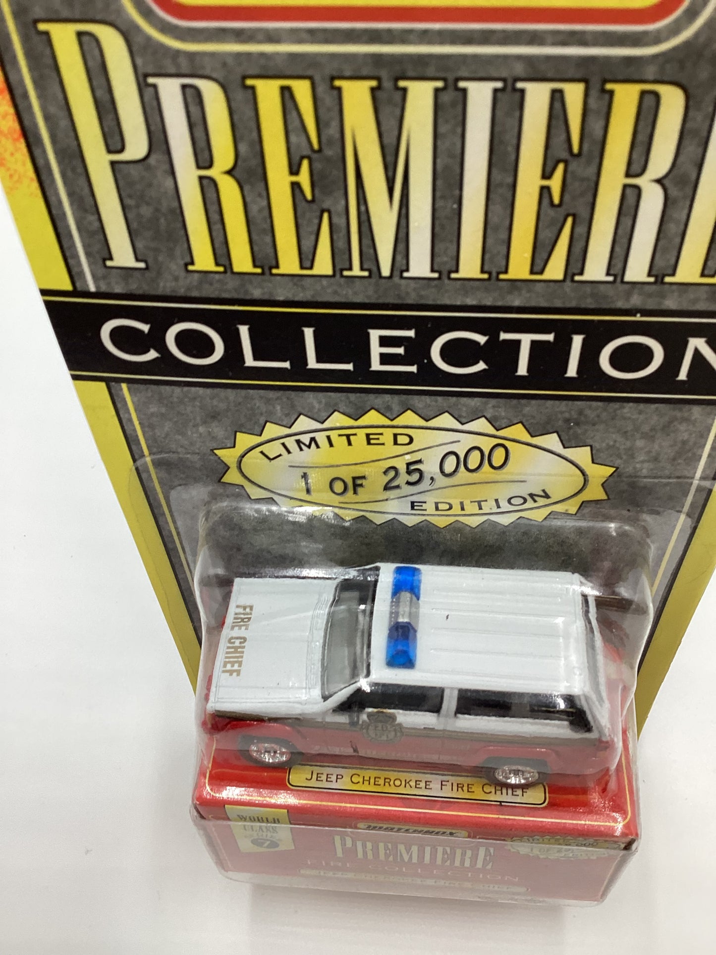 Matchbox Premiere World Class Series 7 Jeep Cherokee Fire Chief Red 208H