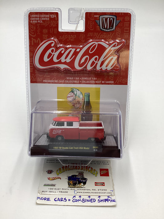 M2 Machines DE01 Coca Cola 1960 VW Double Cab Truck USA Model Red 198E