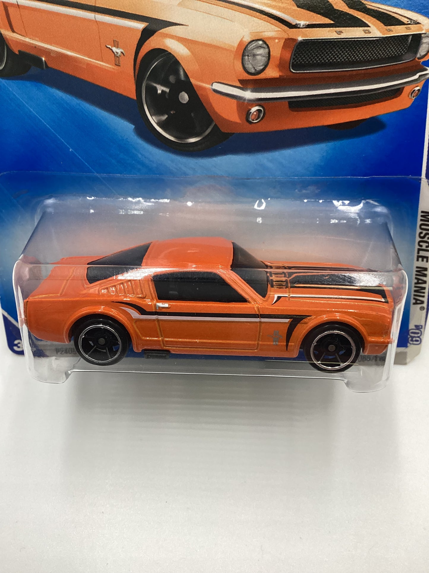 2009 Hot Wheels #085 65 Ford Mustang Fastback Orange Kmart Exclusive 240C