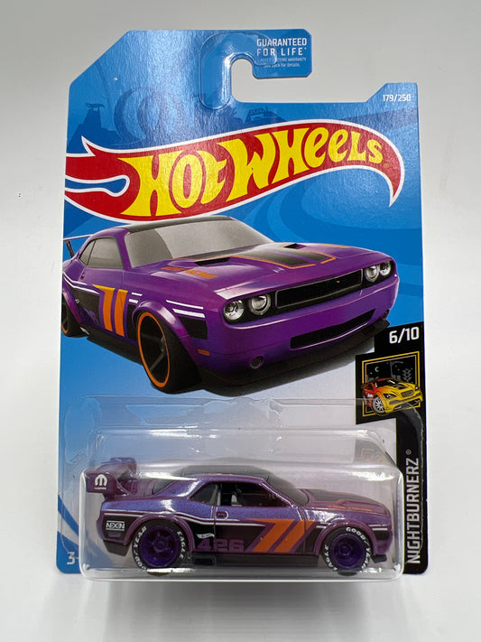 Hot Wheels Dodge Challenger Drift Car Purple Wheel Swap Custom On Card W/Protector SR