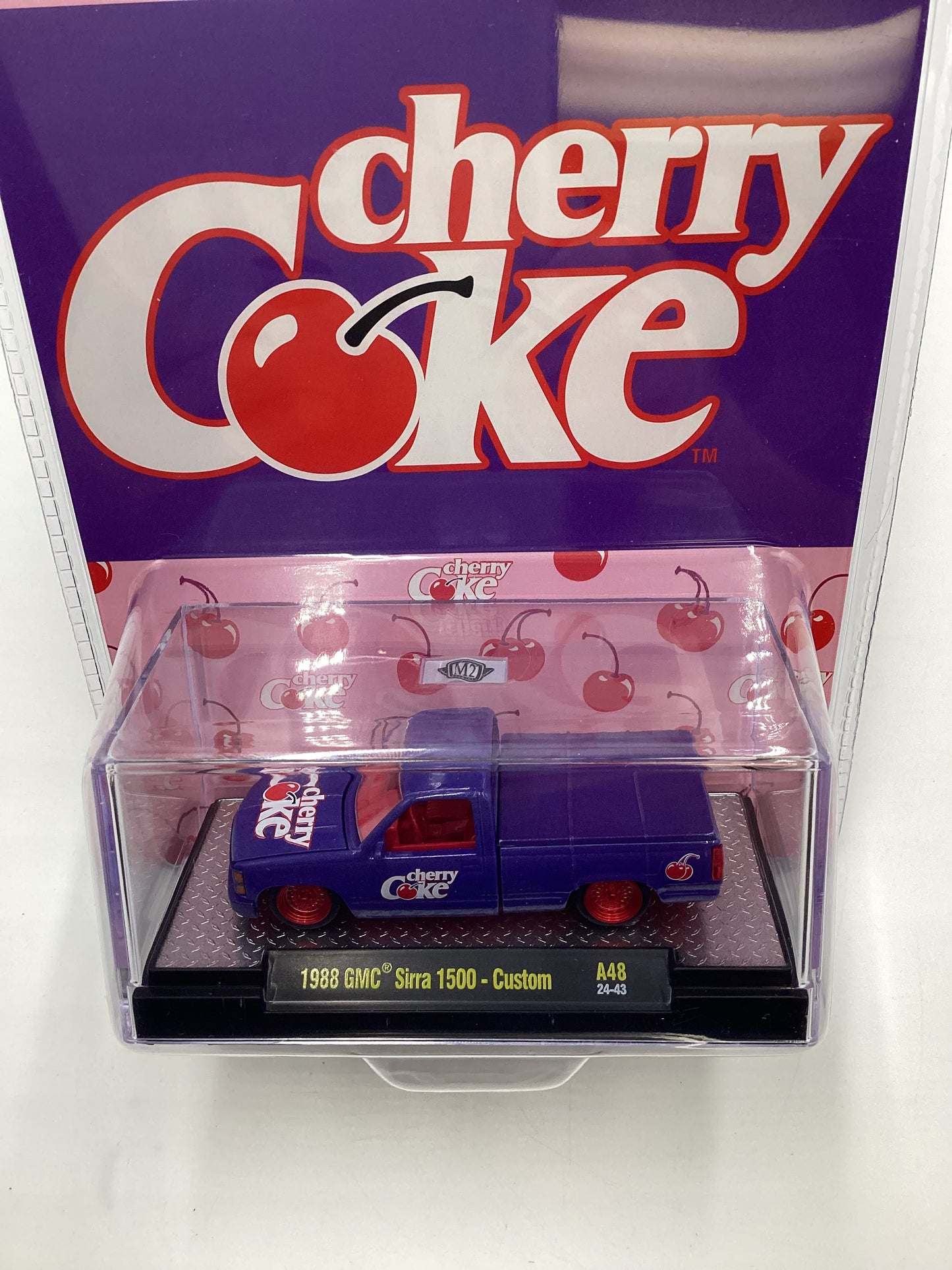 2024 M2 Machines Cherry Coke (Sirra Error) CHASE 1988 GMC Sierra 1500 Custom Purple A48