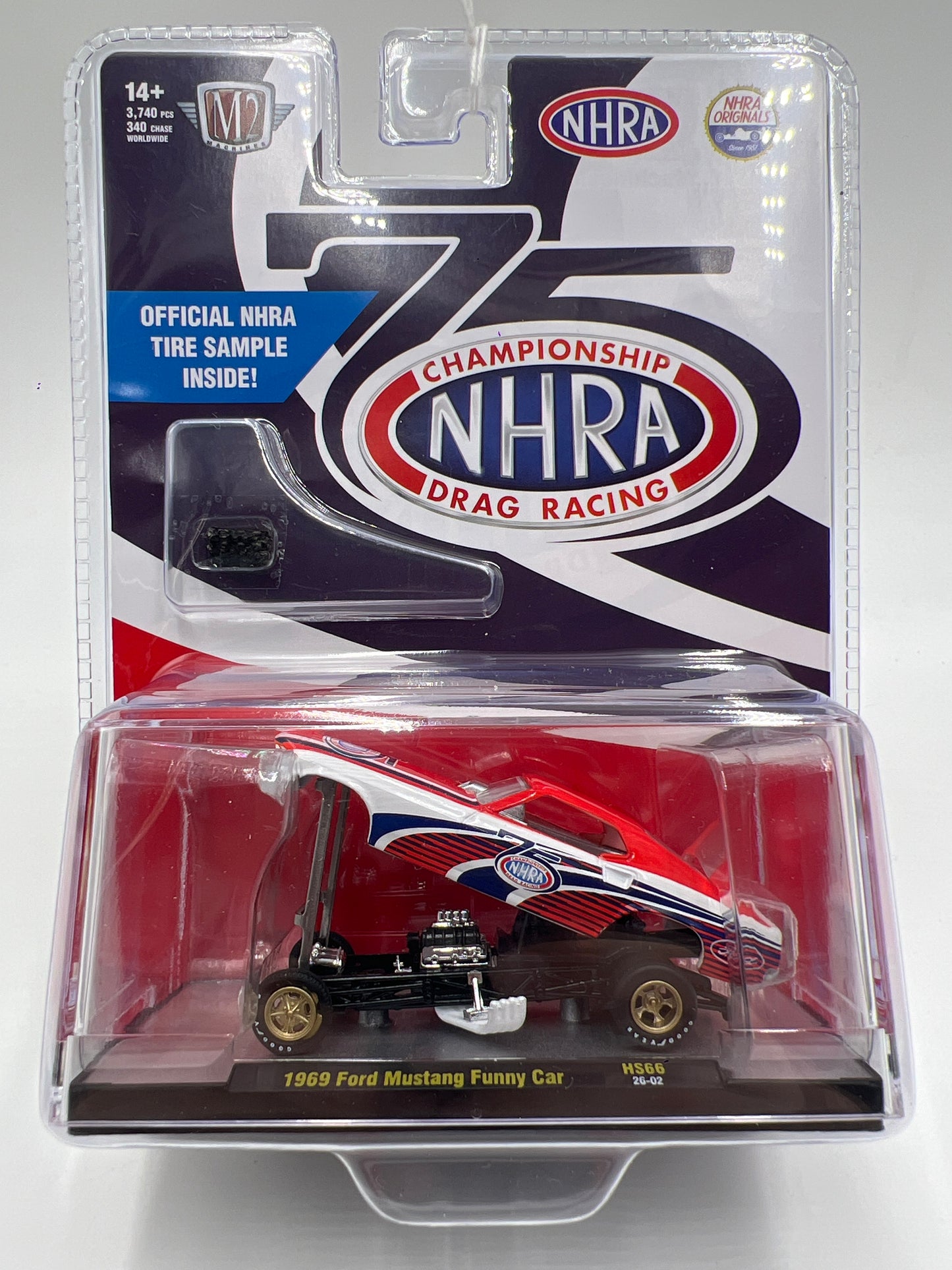 M2 Machines HS66 Hobby Release NHRA 75th Anniversary 1969 Ford Mustang Funny Car 202E