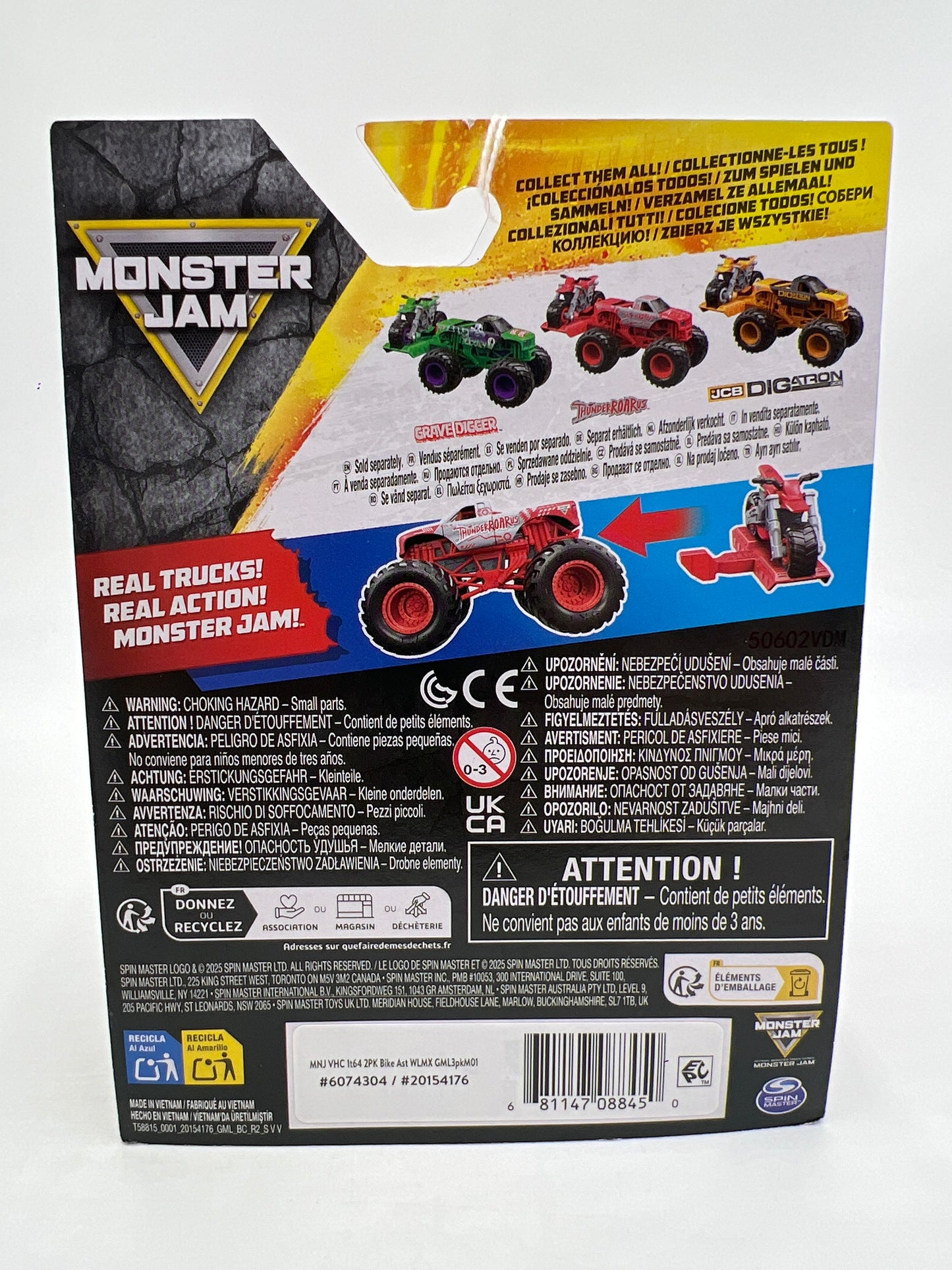Monster Jam Walmart Exclusive 2 Pack ThunderROARus W/Dirt Bike 135C