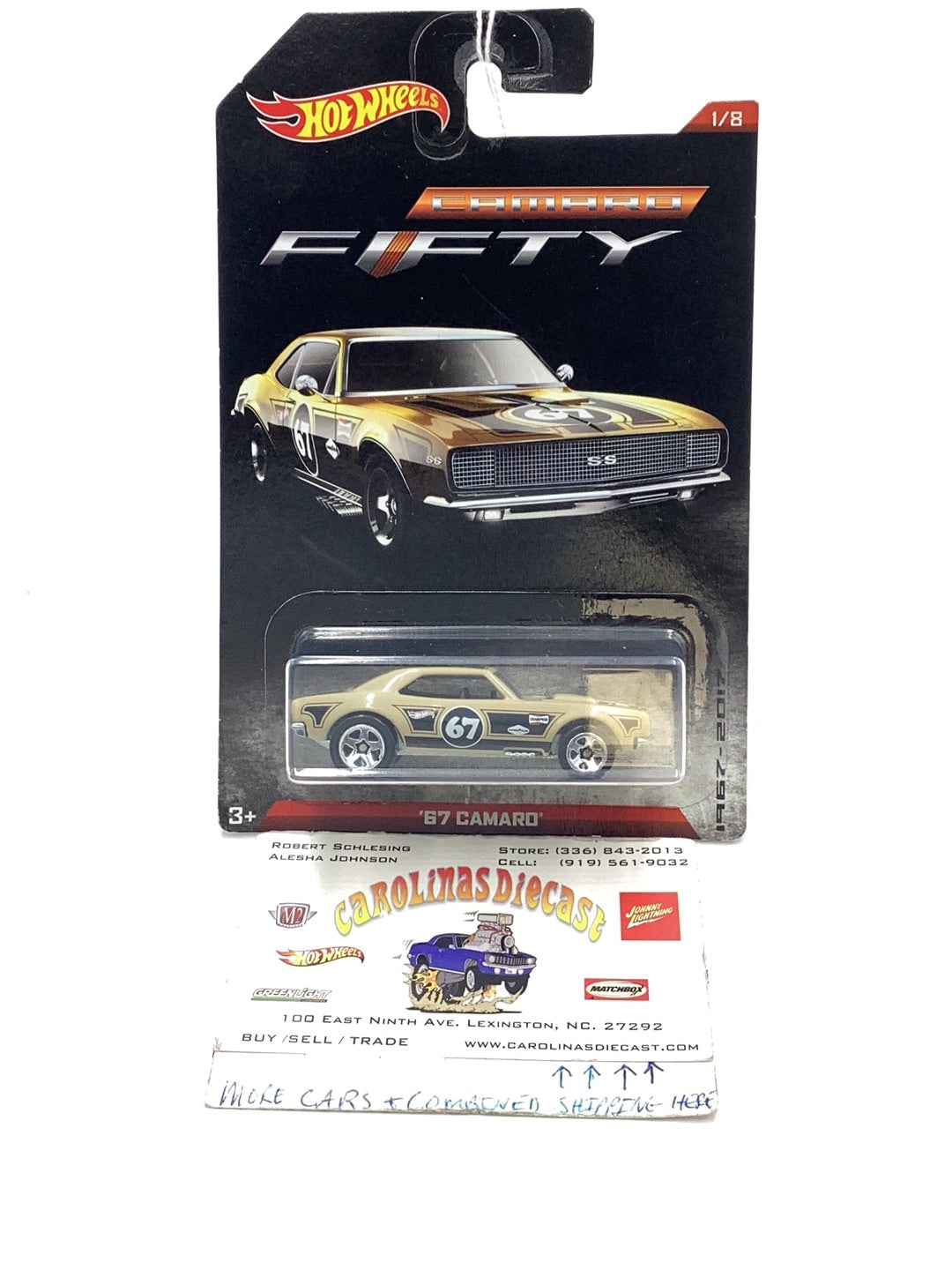 Hot Wheels 1/8 Camaro Fifty Series 67 Camaro 155A