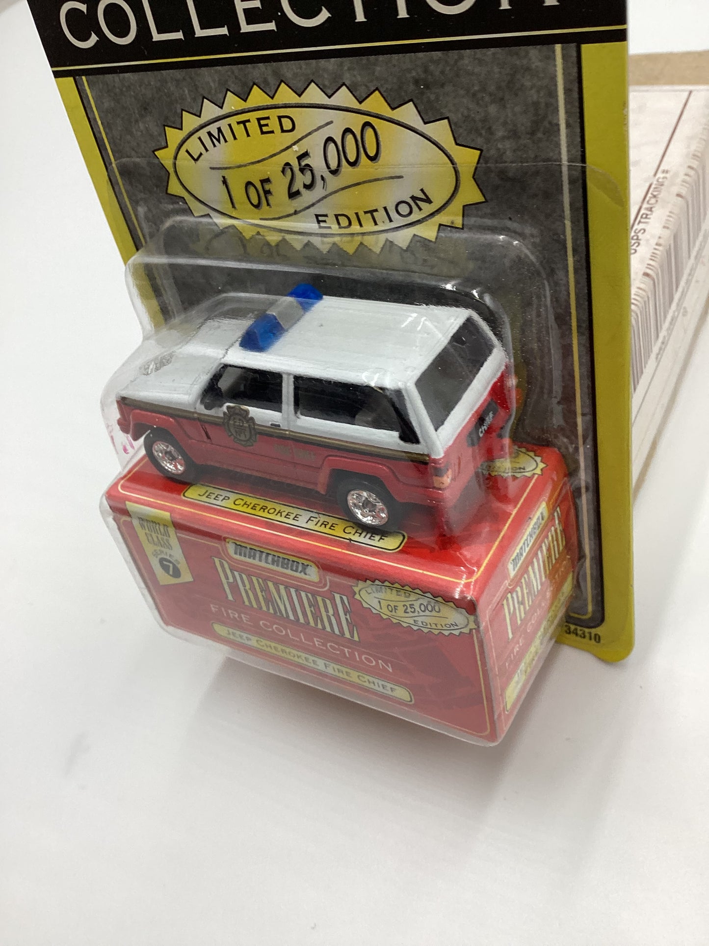 Matchbox Premiere World Class Series 7 Jeep Cherokee Fire Chief Red 208H