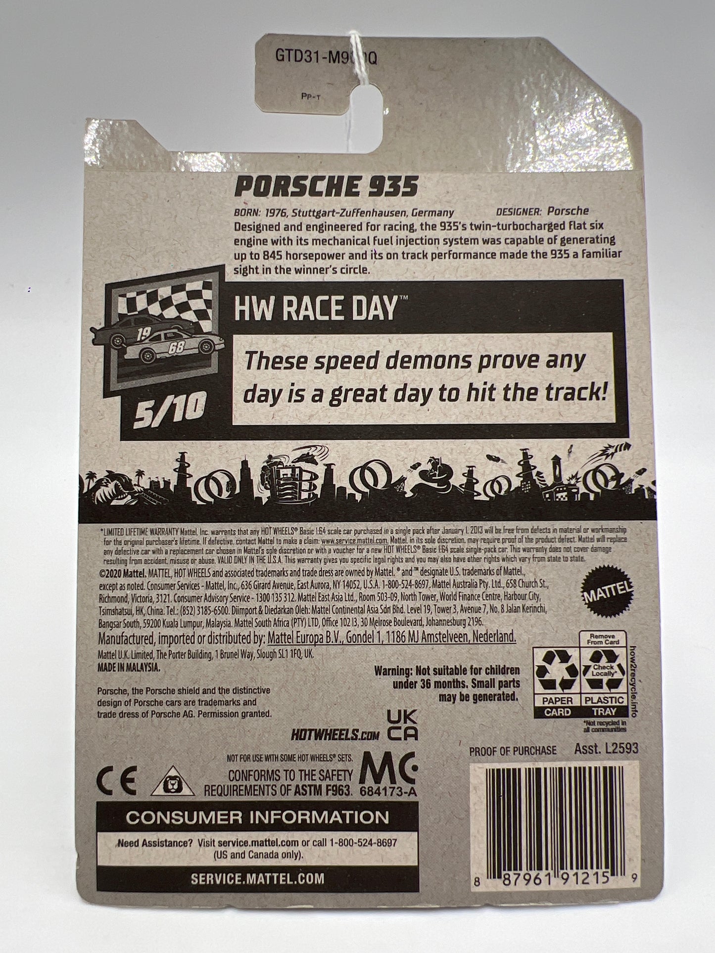 2021 Hot Wheels Walmart Exclusive Zamac 18 #58 Porsche 935 Magnus Walker SR