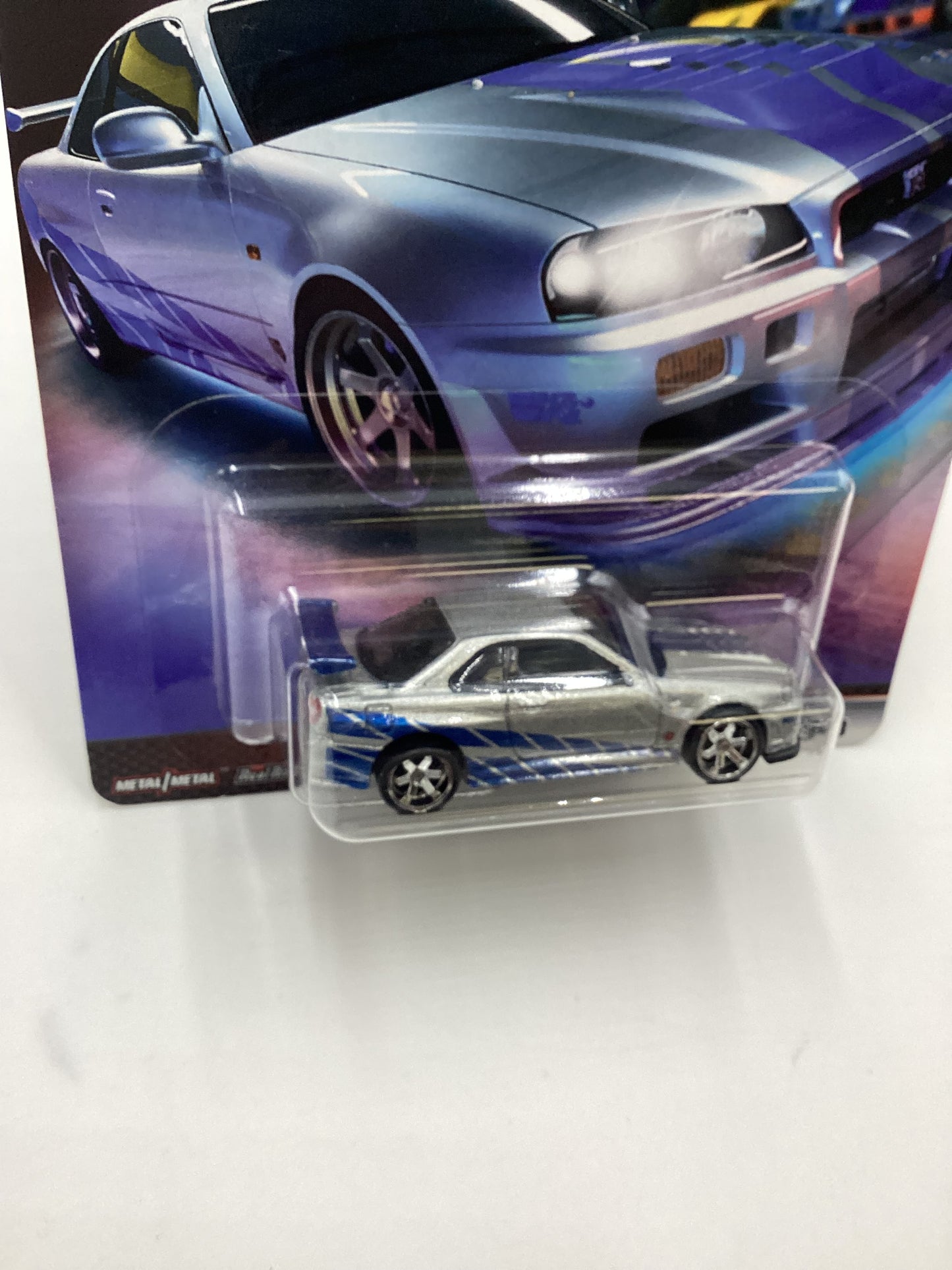 Hot Wheels Premium Fast & Furious Fast Imports #1 Nissan Skyline GT-R BNR34 Silver W/Protector