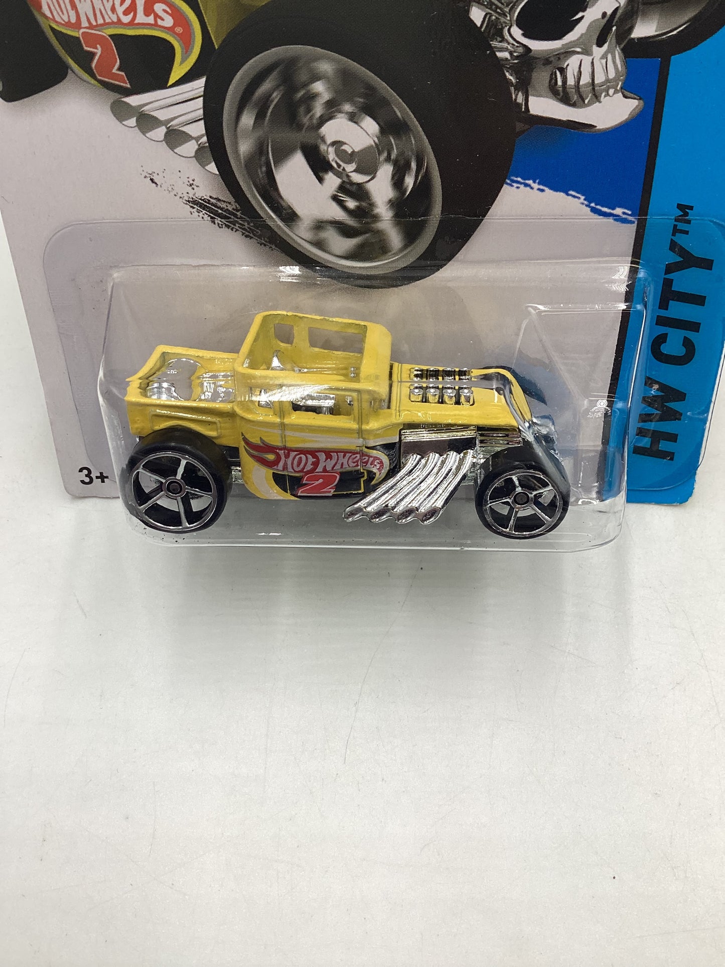 2014 HW City Scavenger Hunt 1/4 Bone Shaker Yellow Kroger Exclusive 237D