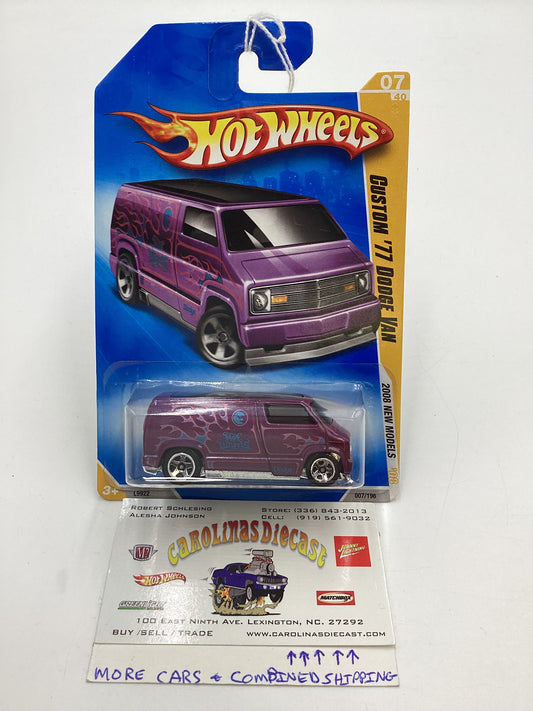 2008 Hot Wheels New Models #7 Custom 77 Dodge Van Purple 43F