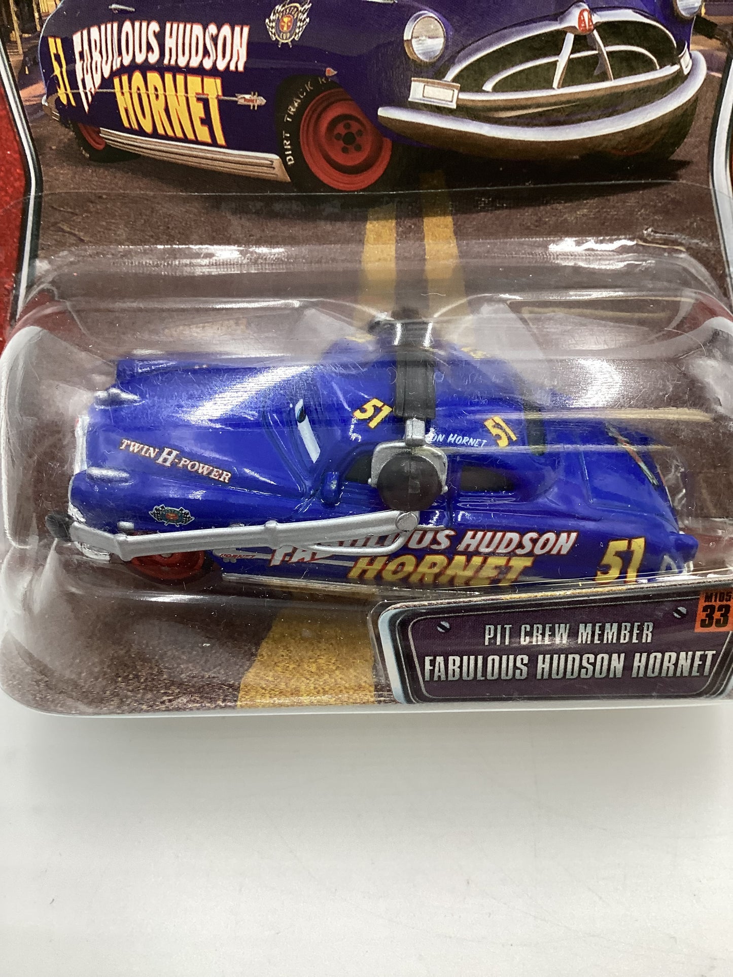 Disney Pixar The World of Cars #33 Pit Crew Member Fabulous Hudson Hornet Blue