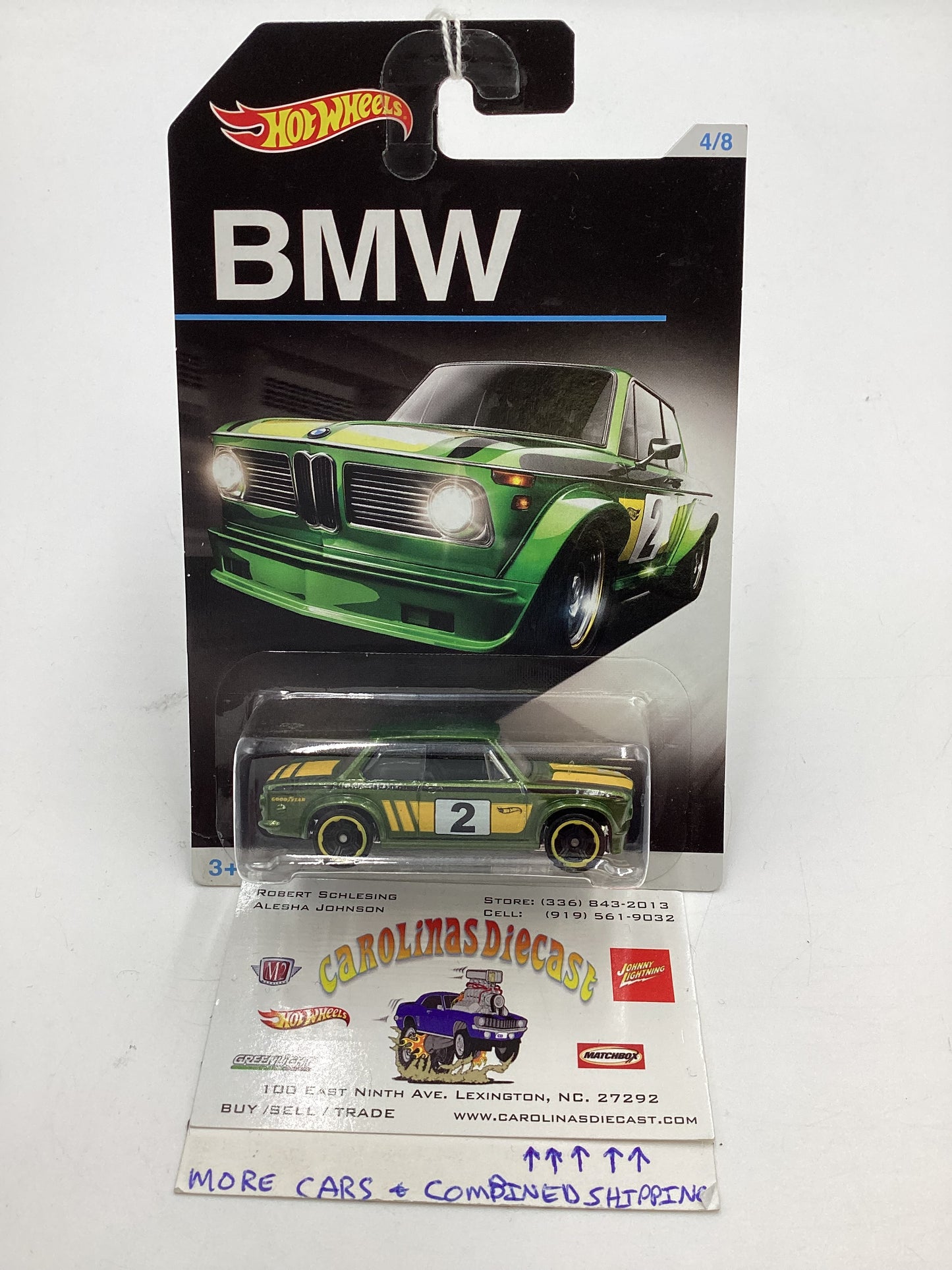 Hot Wheels BMW Series #4 BMW 2002 Green Walmart Exclusive 152D