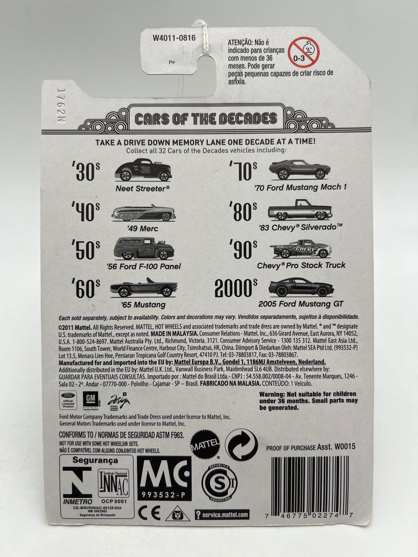 Hot Wheels Cars of the Decades The 90s #27 Chevy Pro Stock Truck Green 164G