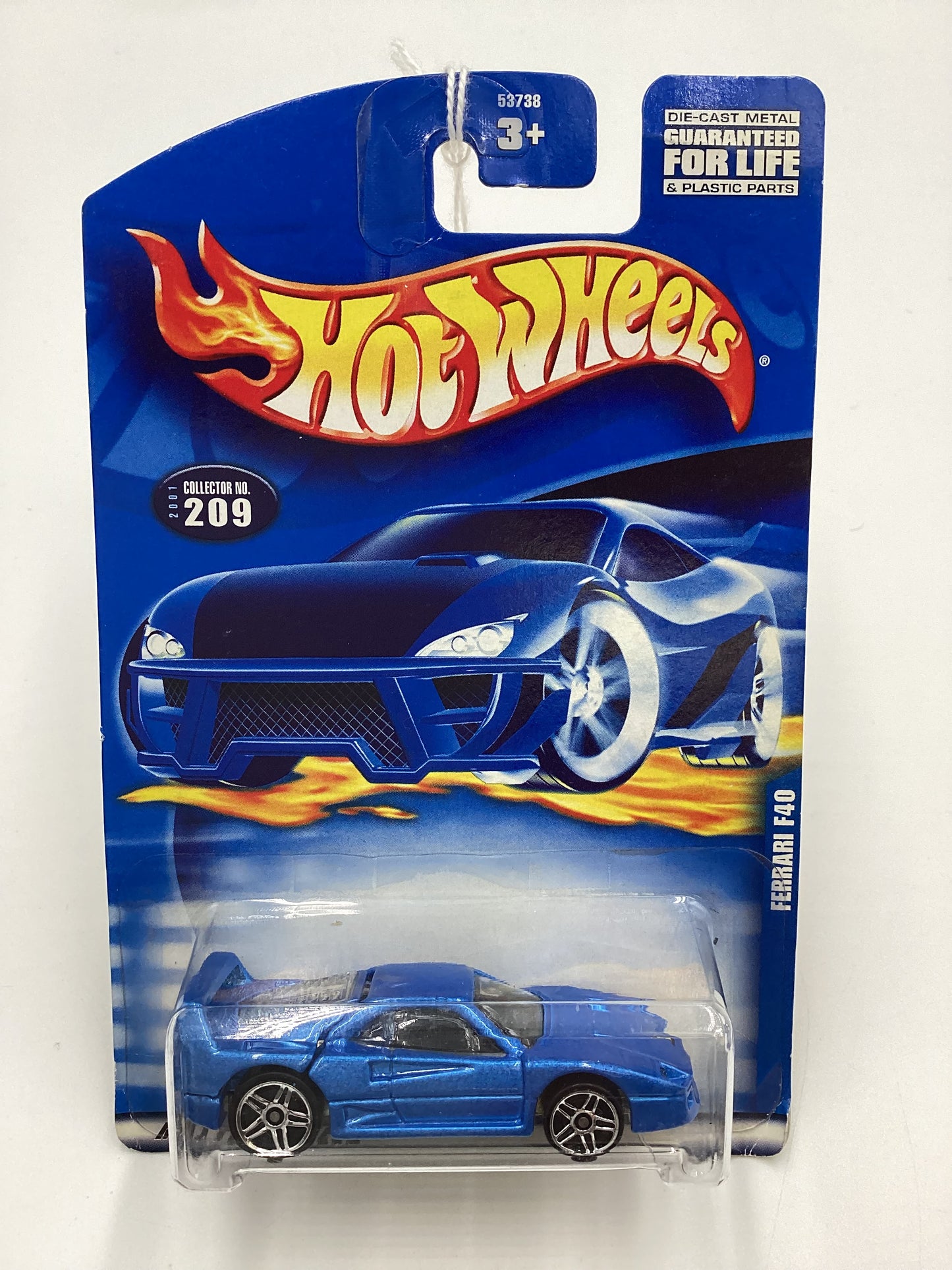 2001 Hot Wheels Collector #209 Ferrari F40 Blue SR