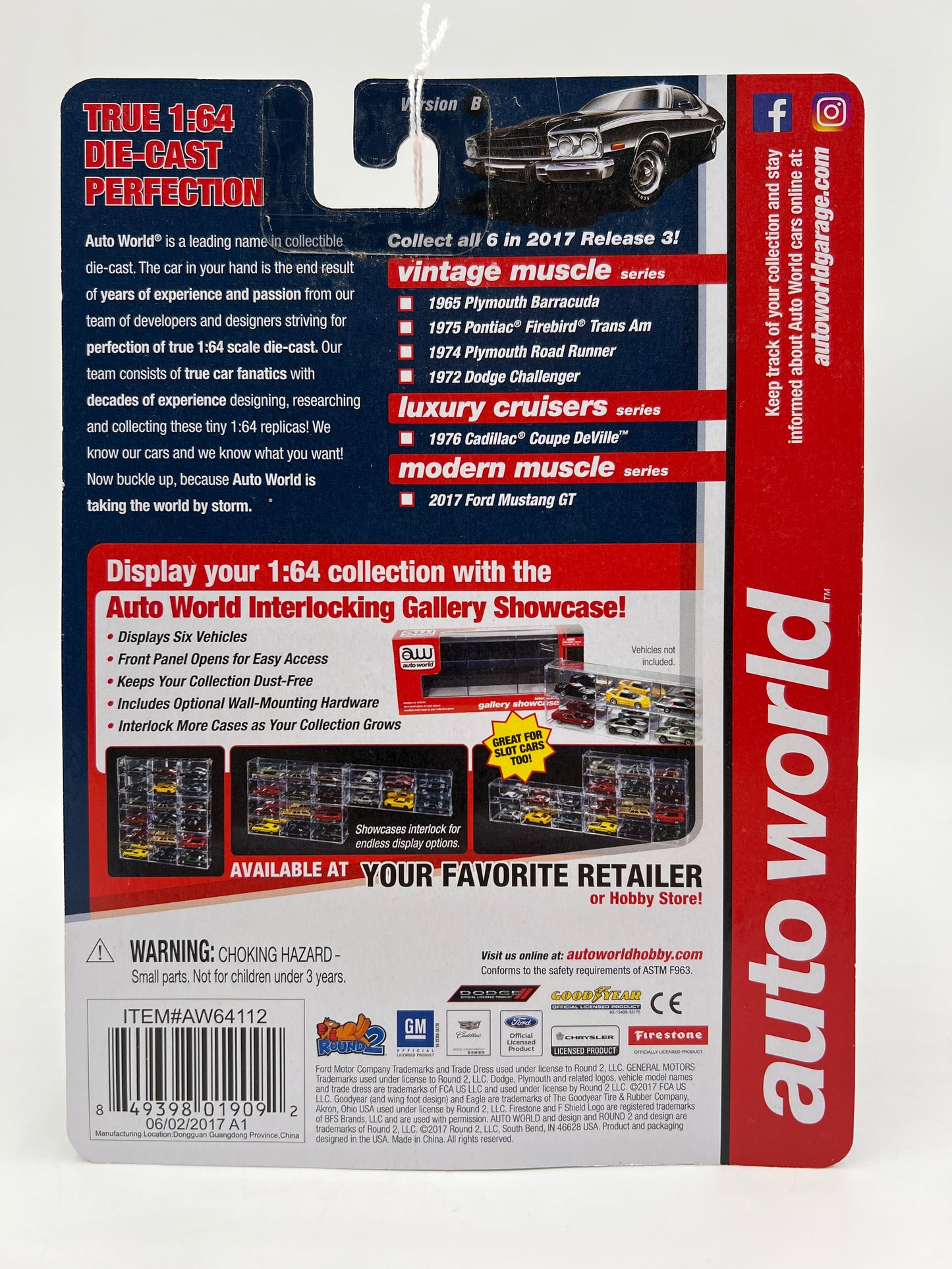 Auto World Modern Muscle Premium Series 3 Version B 2017 Ford Mustang GT Black 1/2500