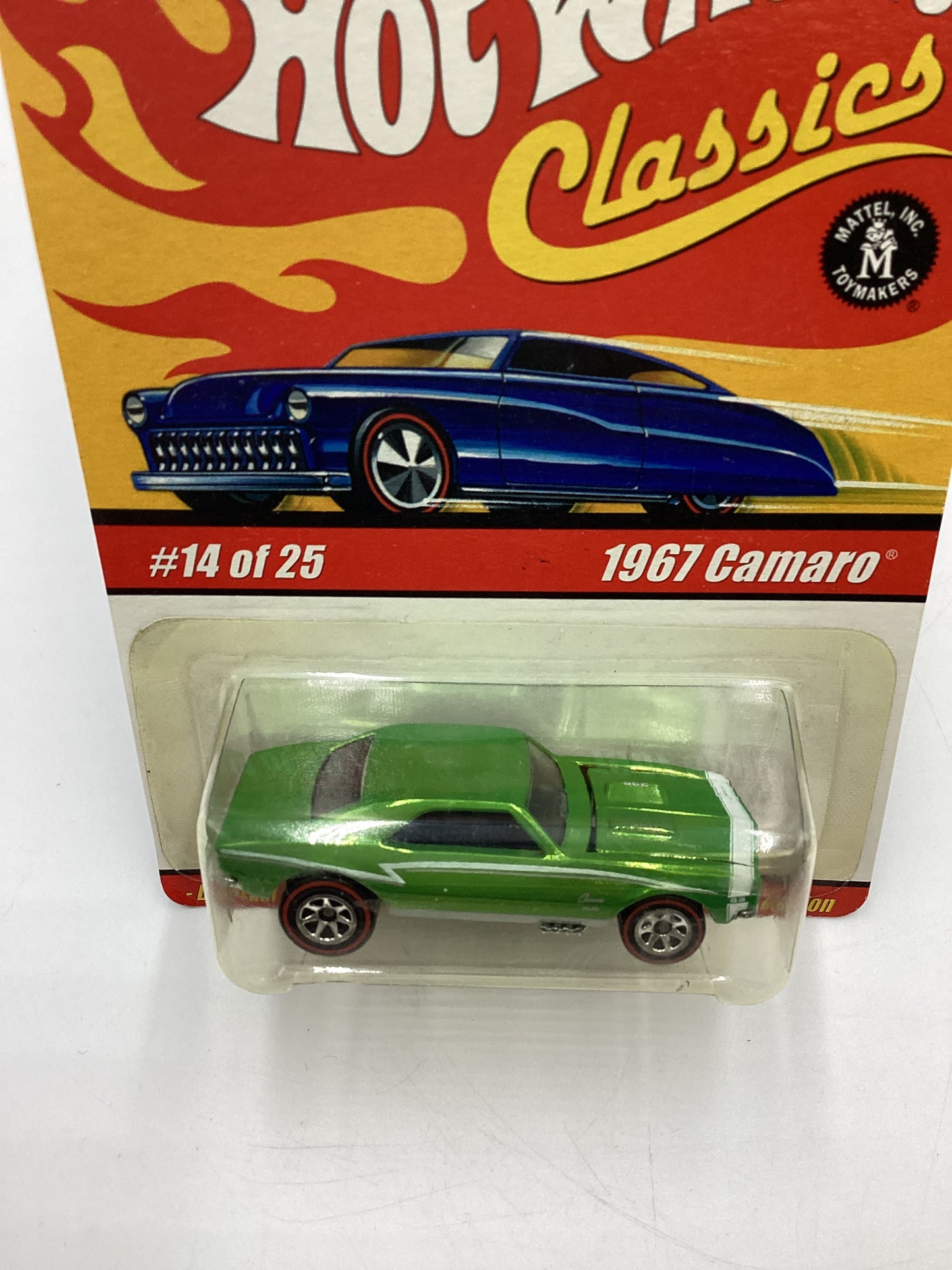 Hot Wheels Classics Series 1 #14 1967 Camaro Green 7 Spoke Wheels SR