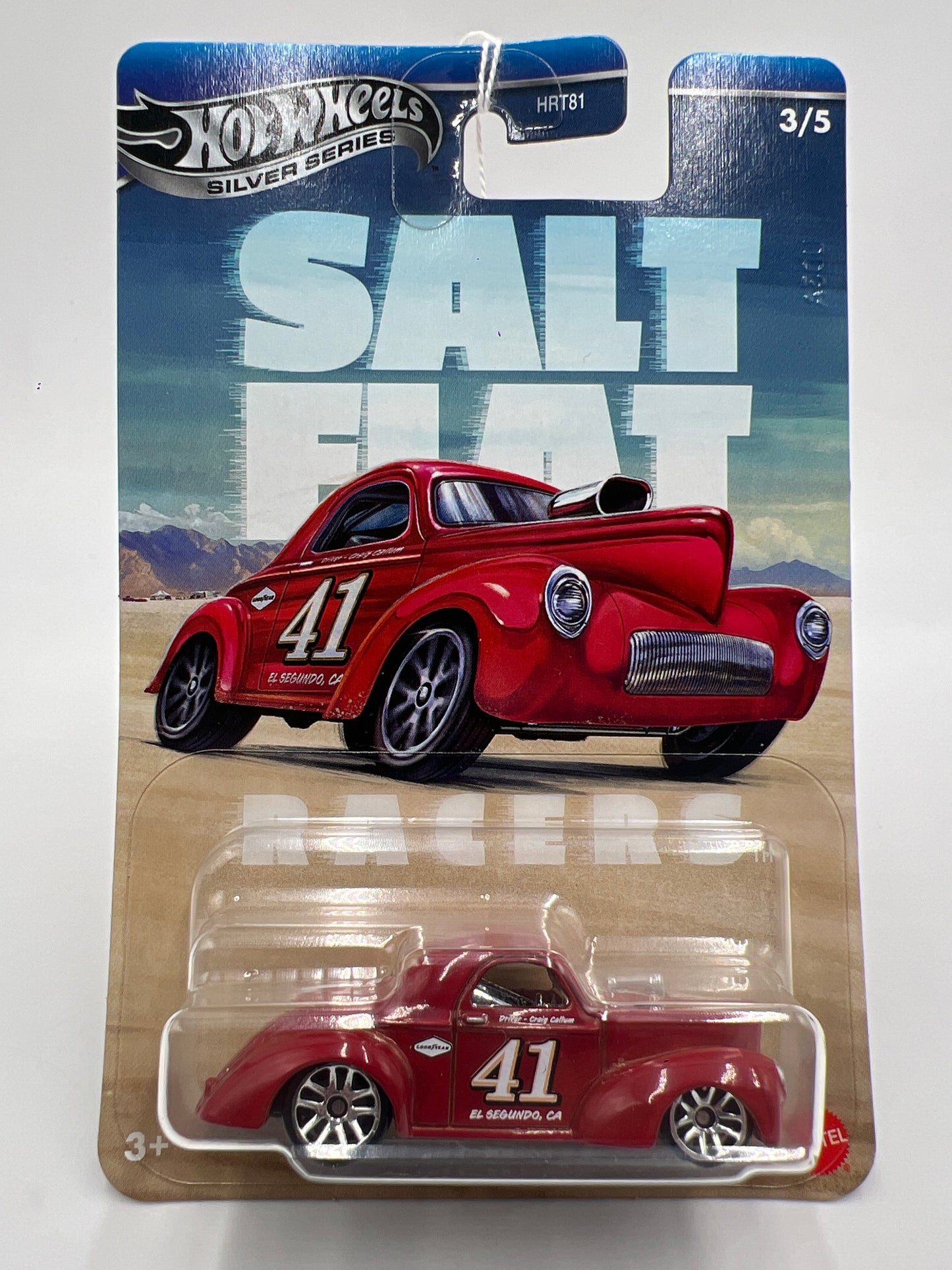 2025 Hot Wheels Silver Series Salt Flat Racers #3 1941 Willys Red 156E