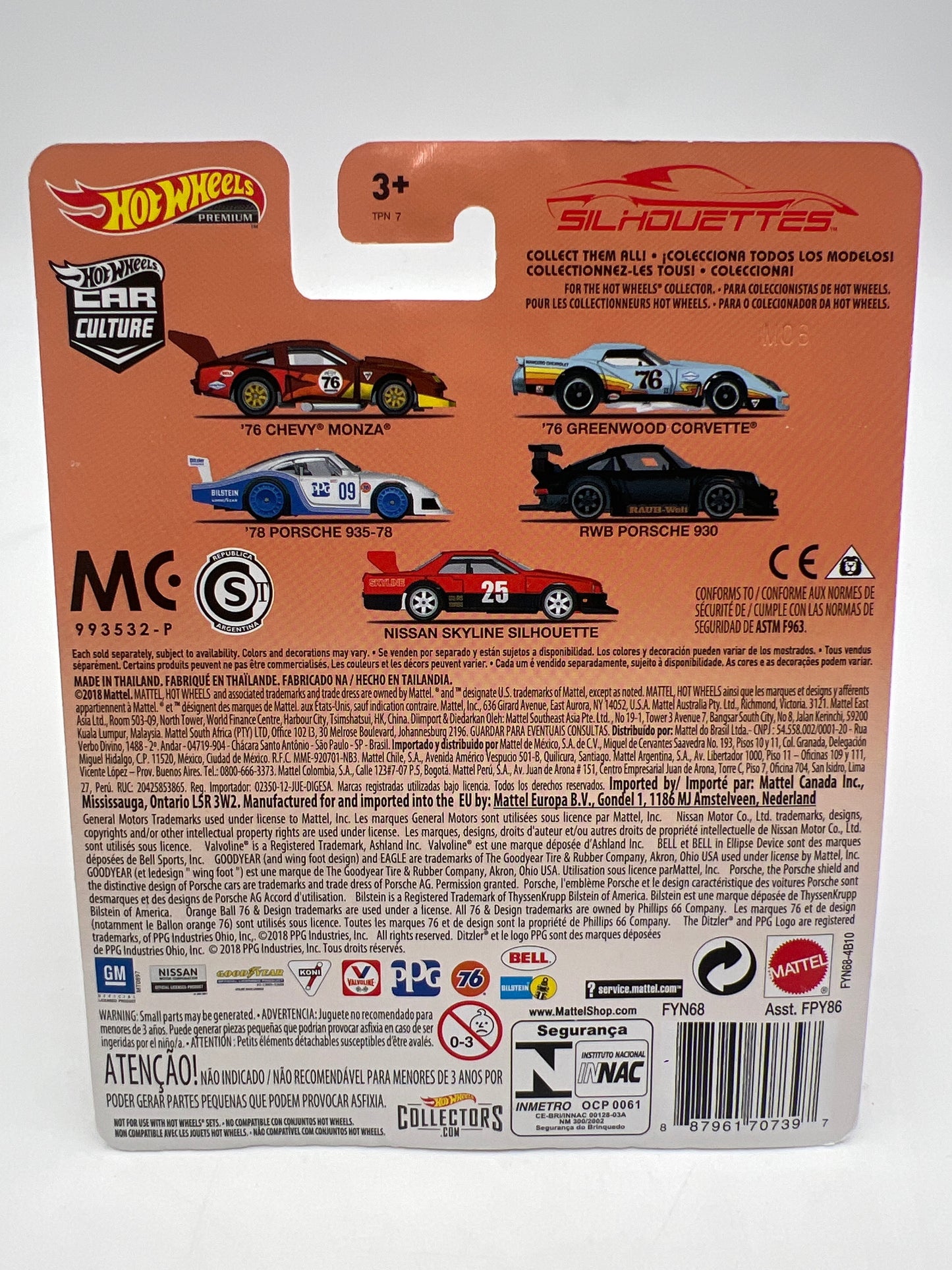 Hot Wheels Car Culture Silhouettes 4/5 RWB Porsche 930 W/ Protector