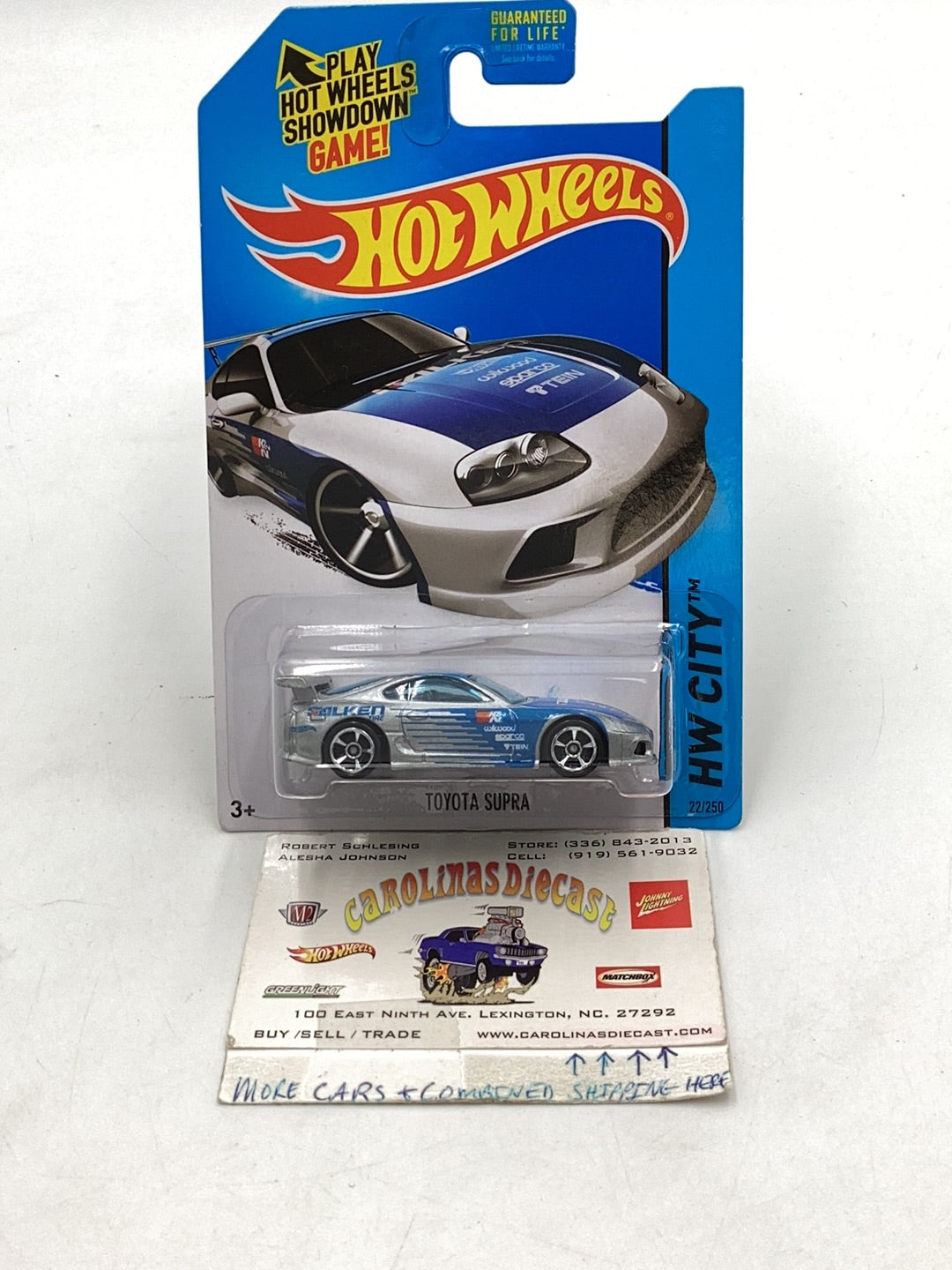 2015 Hot Wheels #22 Toyota Supra Kmart exclusive with protector