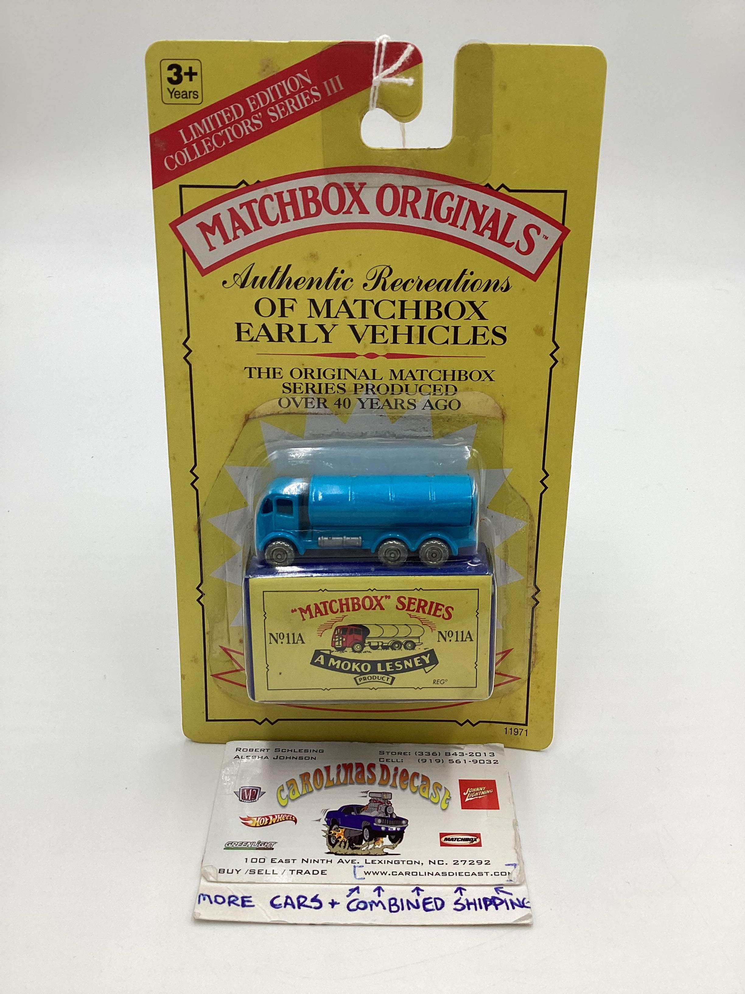 ミニカー MATCHBOX No.11 a ERF Petrol Tanker 1992 Matchbox Originals No. 11A E.R.F. Petrol Tanker Light Blue
