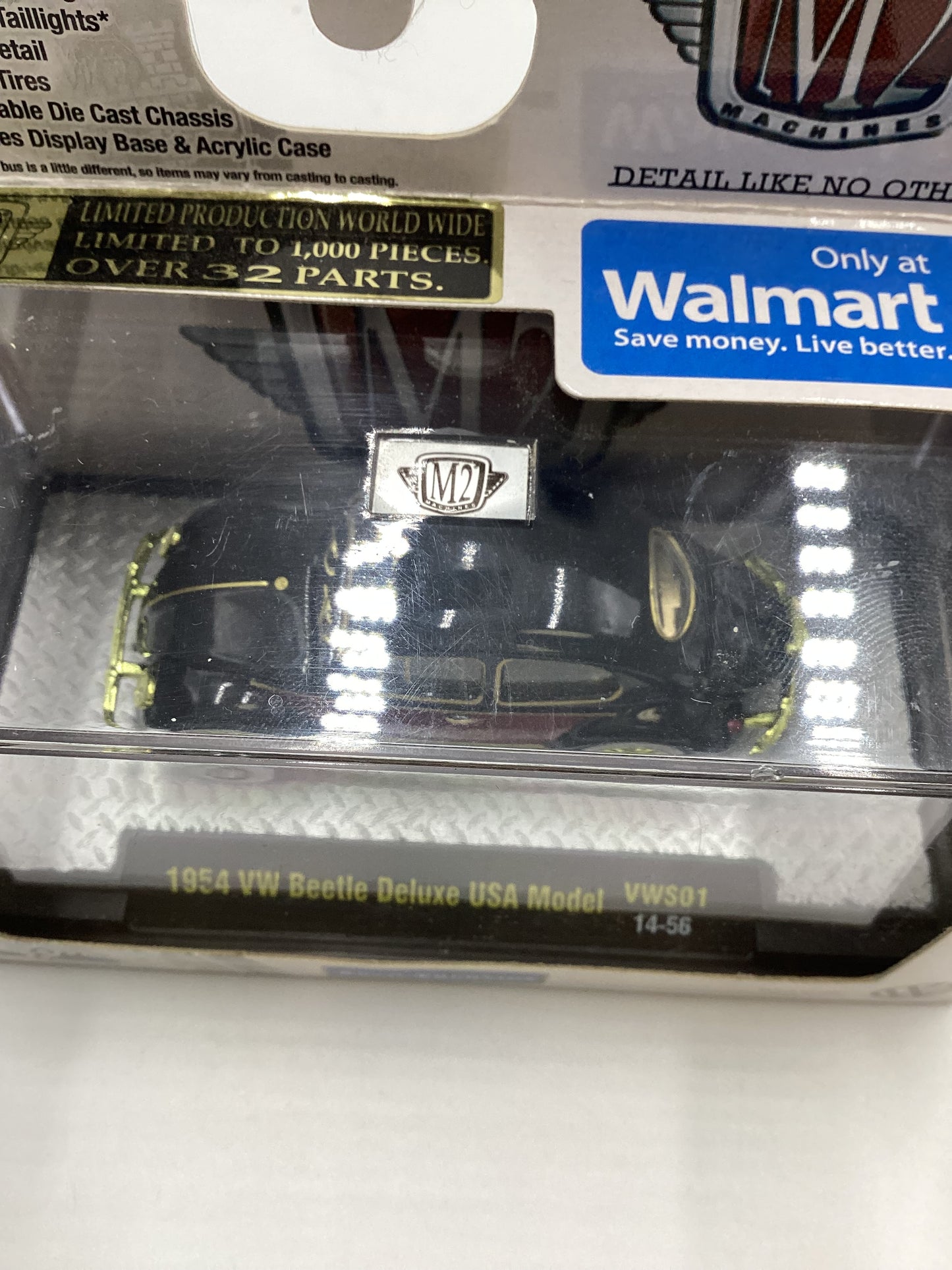 M2 Machines Walmart Exclusive 1954 VW Beetle Deluxe USA Model VWS01 Chase with protector (2)