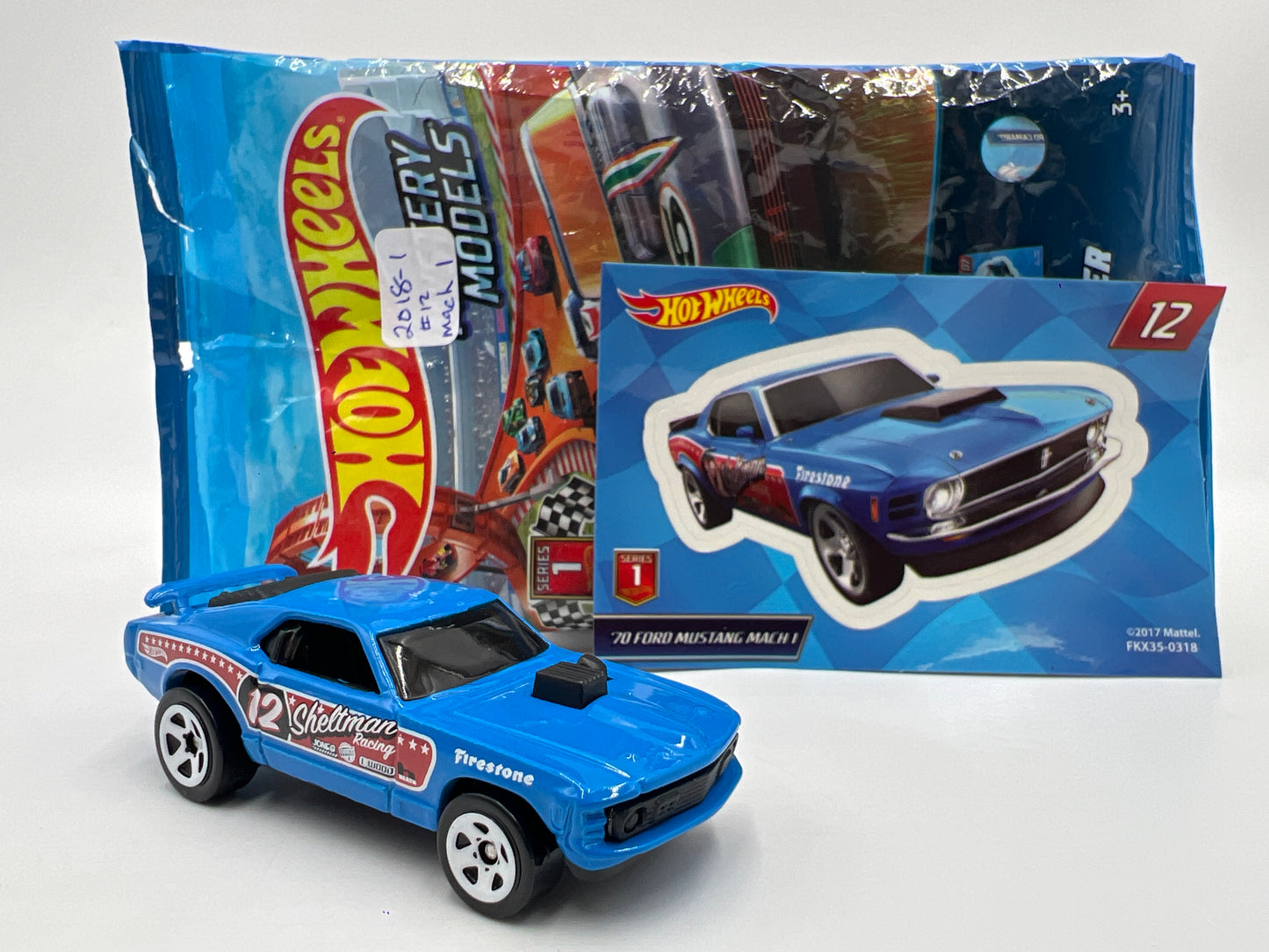 2018 Hot Wheels Mystery Models Series 1 #12 70 Ford Mustang Mach 1 Blue