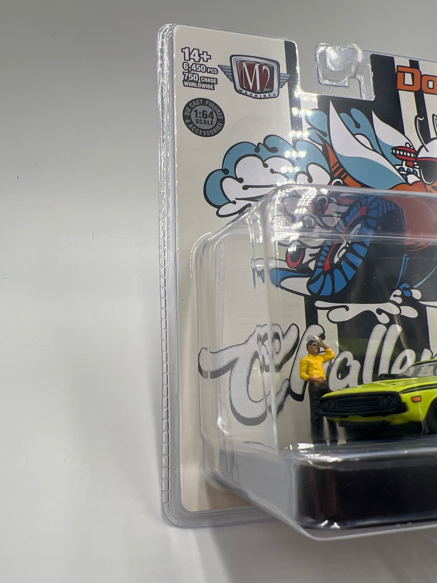 M2 Machines Diorama CHASE 1971 Dodge Challenger R/T Green R13