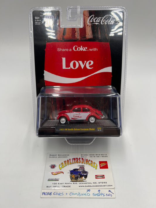 M2 Machines Coca Cola 1953 VW Beetle Deluxe European Model Red A58 204D
