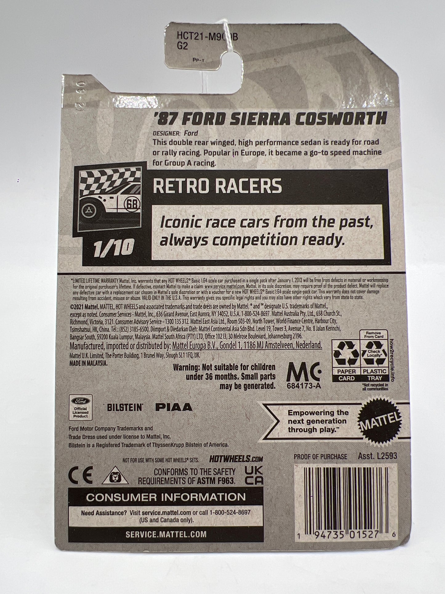 2022 Hot Wheels Retro Racers #33 87 Ford Sierra Cosworth Black 24G