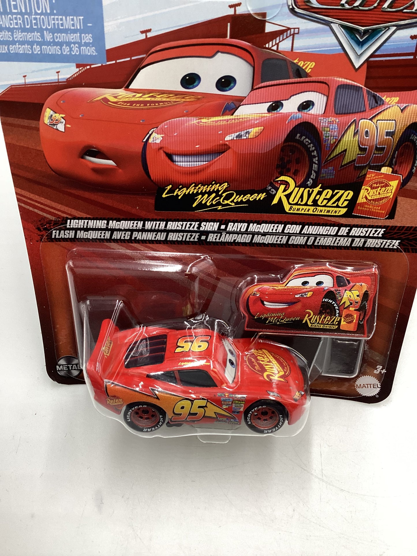 2024 Pixar Cars Lightning McQueen with Rusteze sign 137H