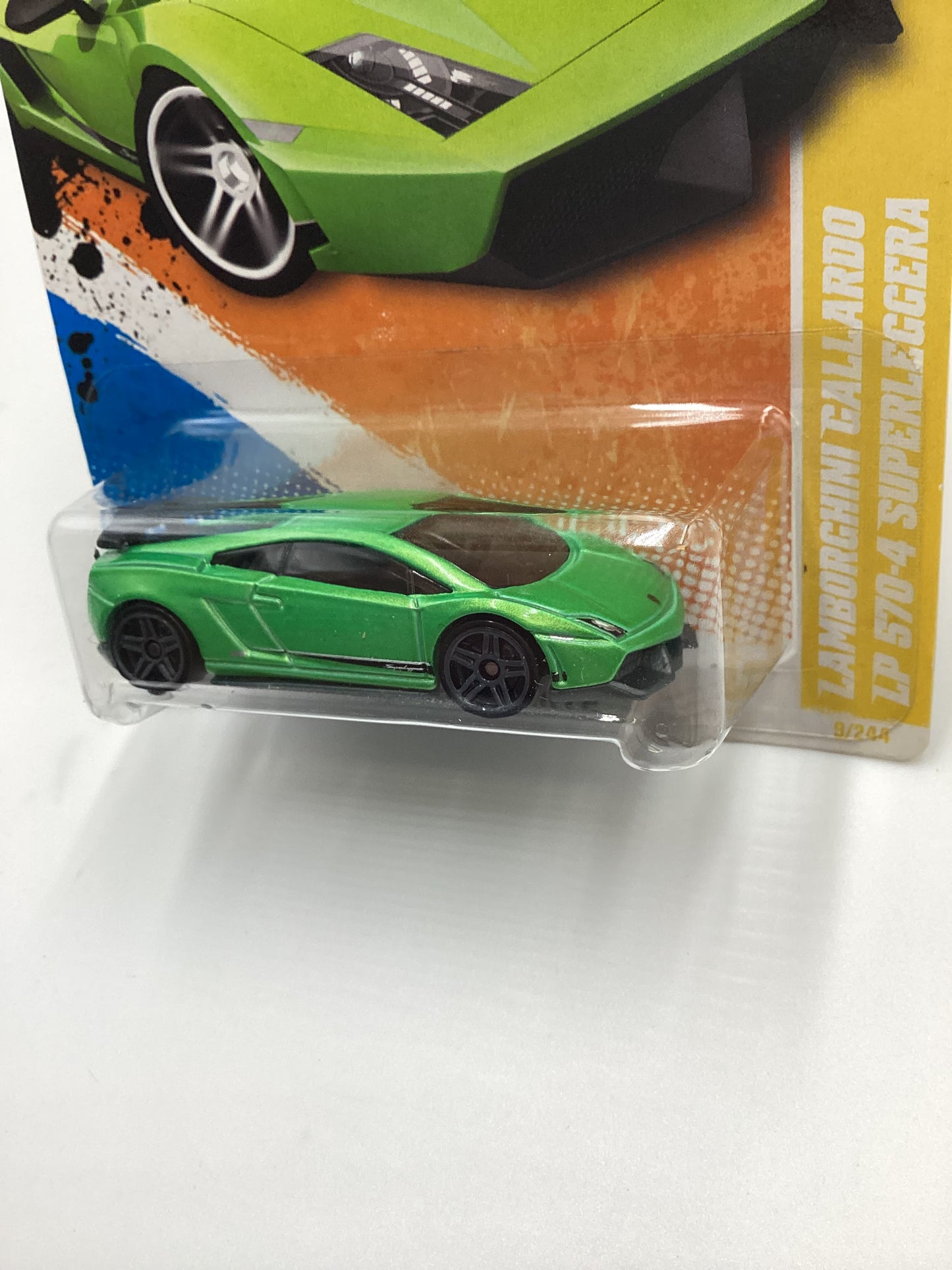 2011 Hot Wheels #9 Lamborghini Gallardo LP 570-4 Superleggera Green 102D