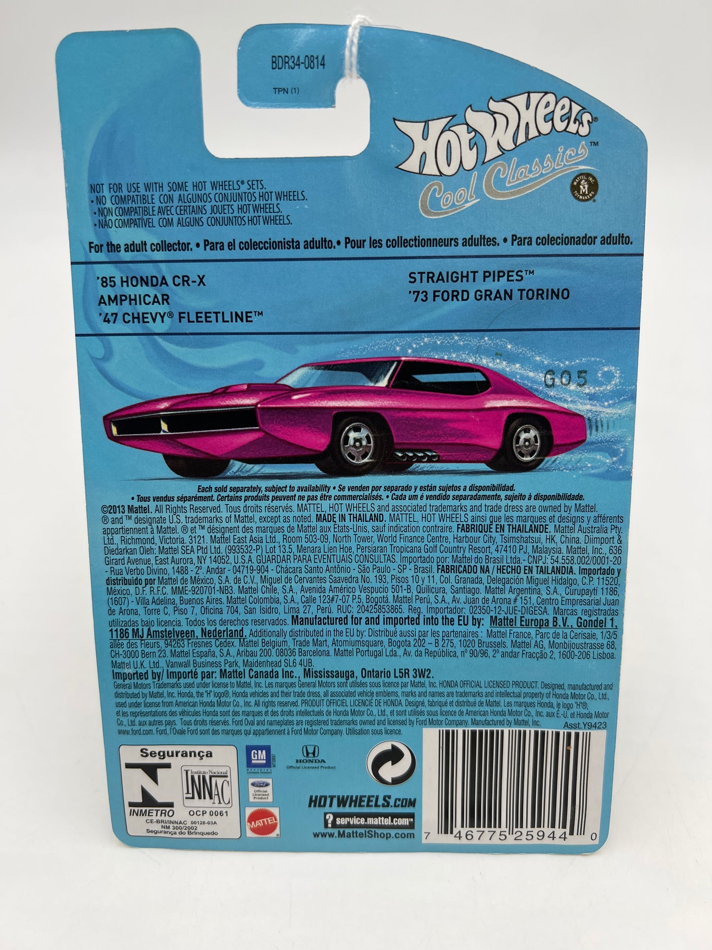 Hot Wheels Cool Classics #13 Amphicar Red (Pink Car Card)