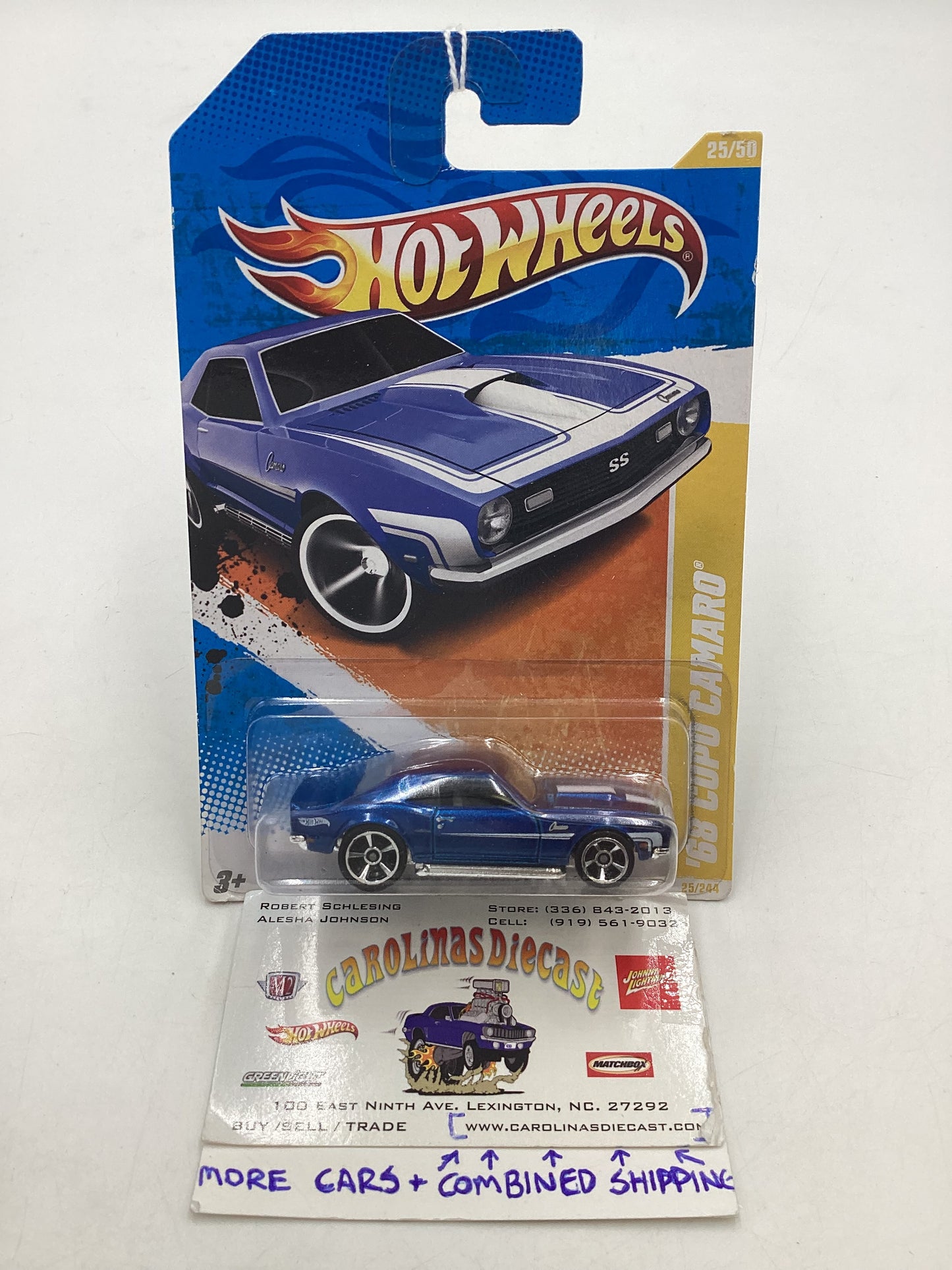 2011 Hot wheels #25 68 Copo Camaro Blue18C