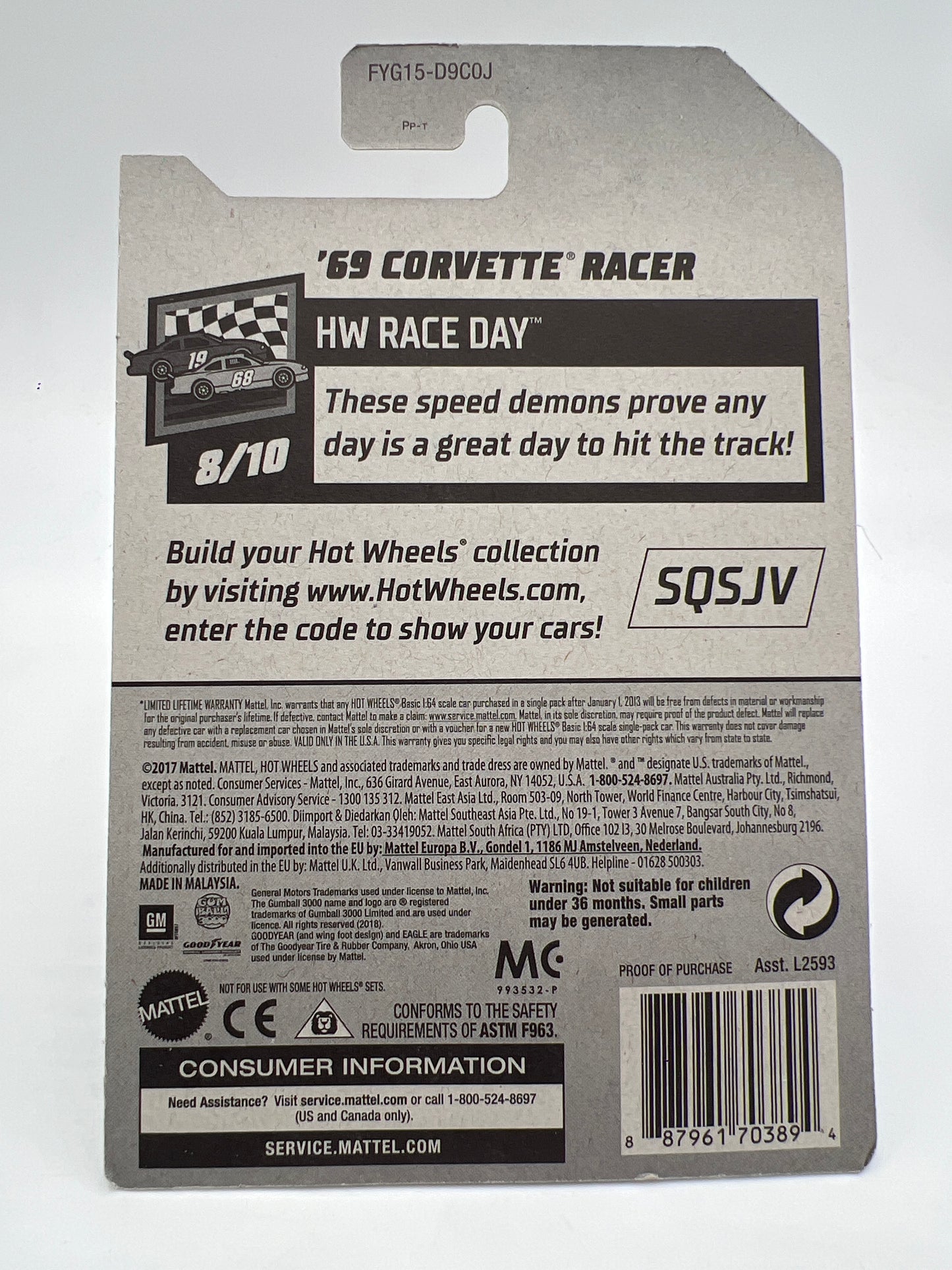 2019 Hot Wheels Super Treasure Hunt #173 69 Corvette Racer Red W/Protector