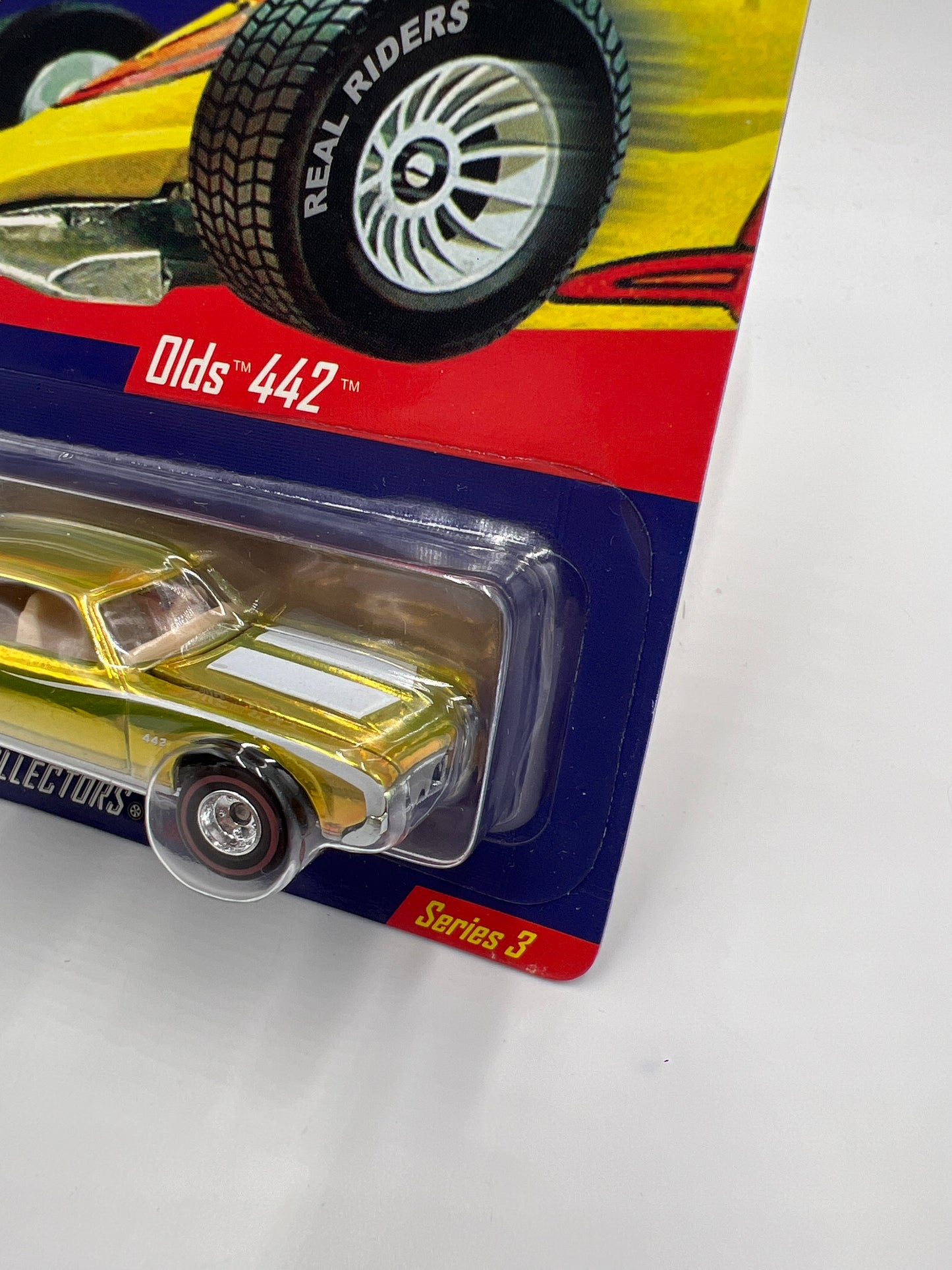Hot Wheels RLC Real Riders Series 3 #4 2913/10500 Olds 442 Gold W/Protector