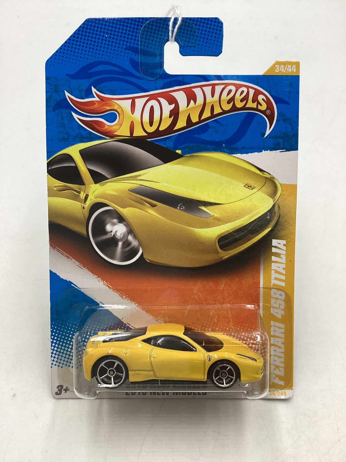 2010 Hot Wheels #34 Ferrari 458 Italia Yellow (SR)