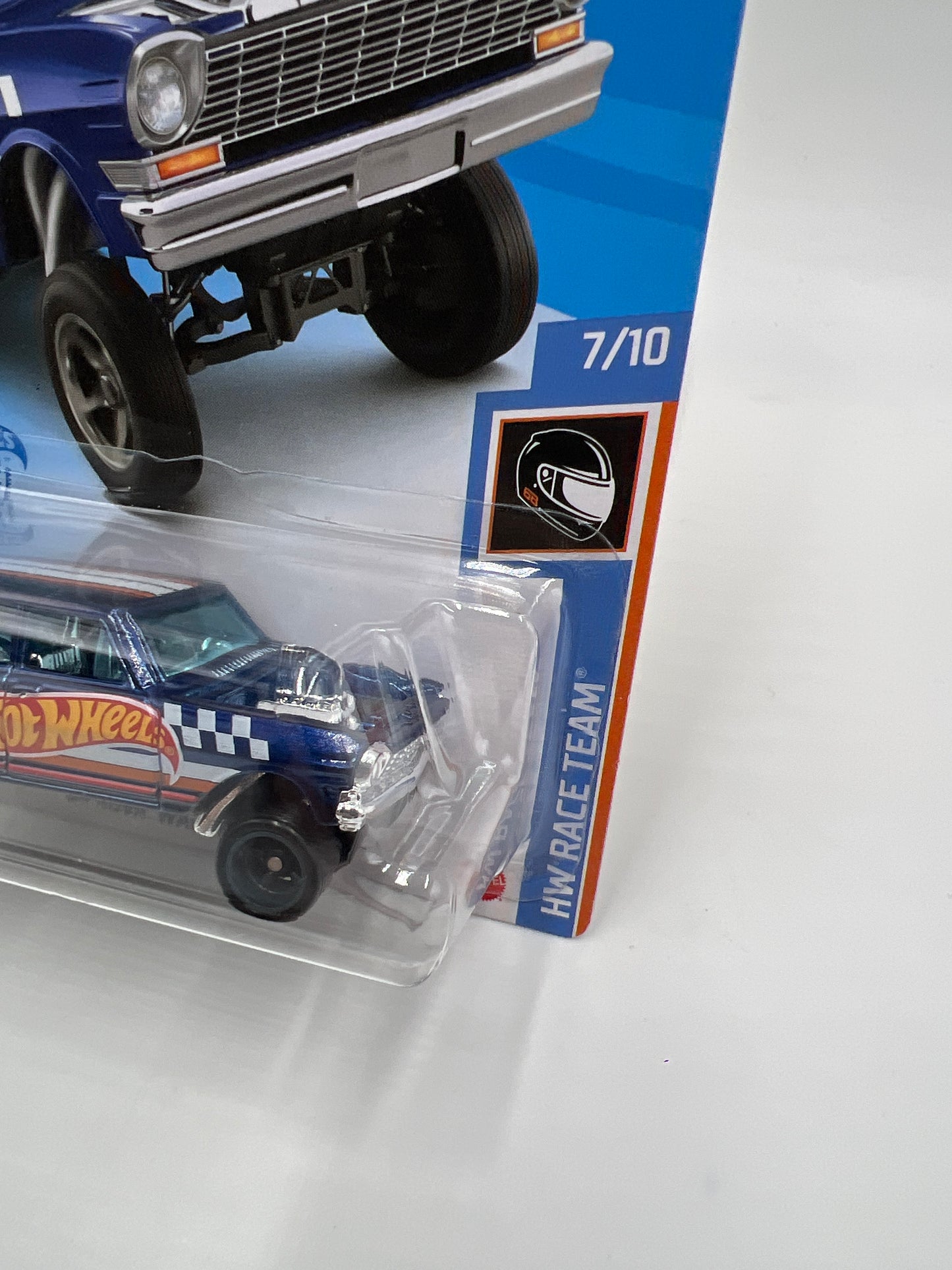 2021 Hot Wheels Super Treasure Hunt #232 64 Nova Wagon Gasser Blue W/Protector