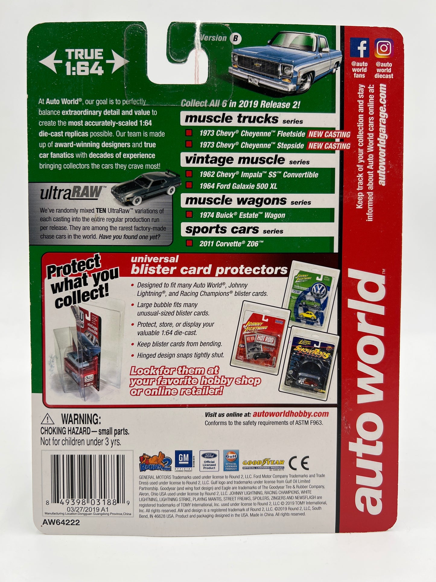 Auto World Muscle Trucks Release 2 Version B 1973 Chevy Cheyenne Stepside Green