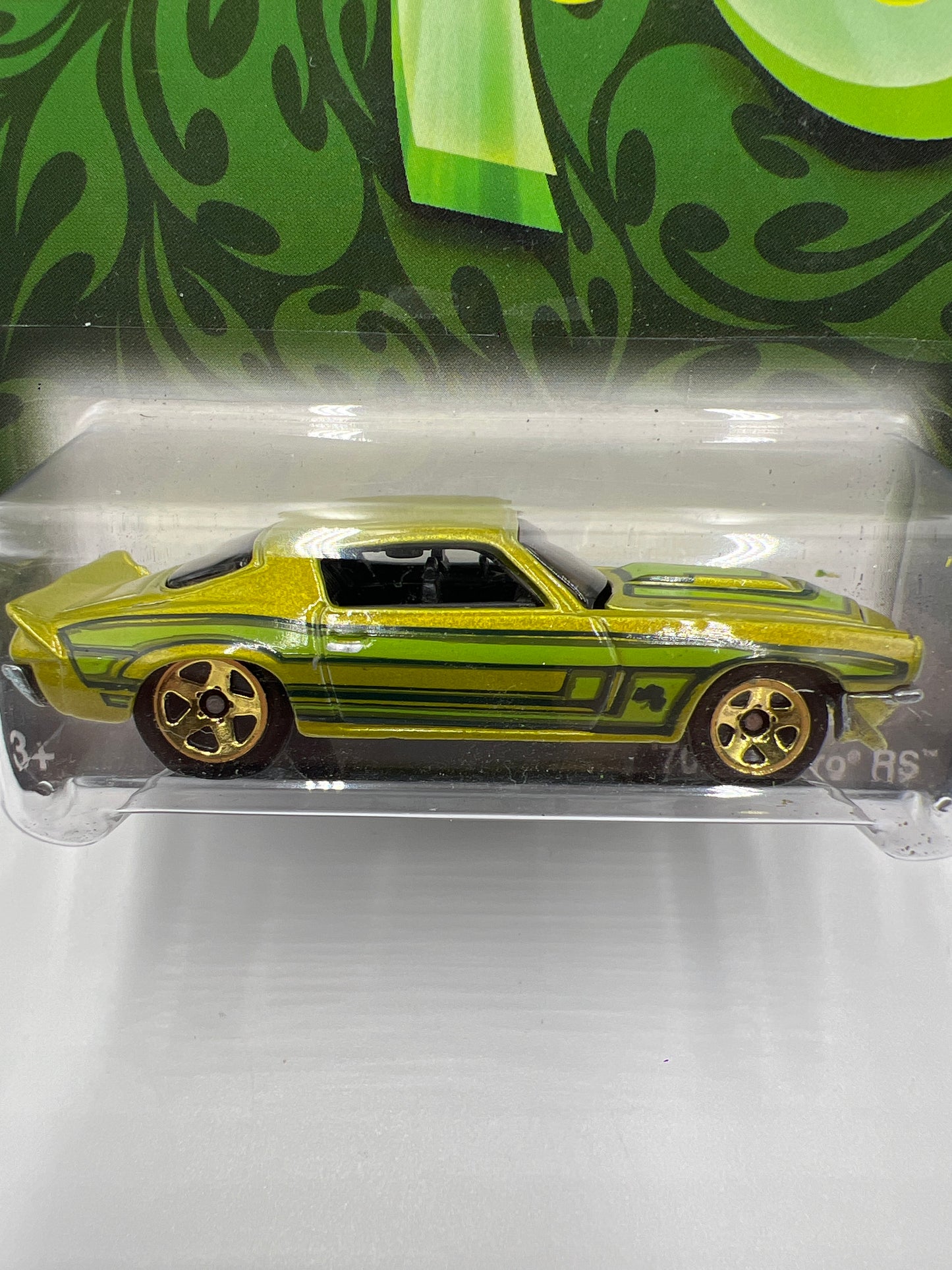 2009 Hot Wheels Clover Cars 70 Camaro RS Green W/Opening Hood 150B
