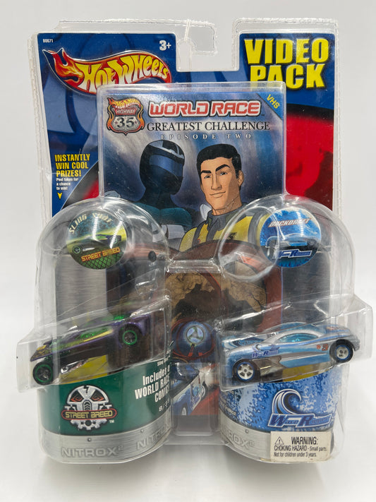Hot Wheels Highway 35 World Race Video VHS Pack Sling Shot & Backdraft VHTF Bad Package