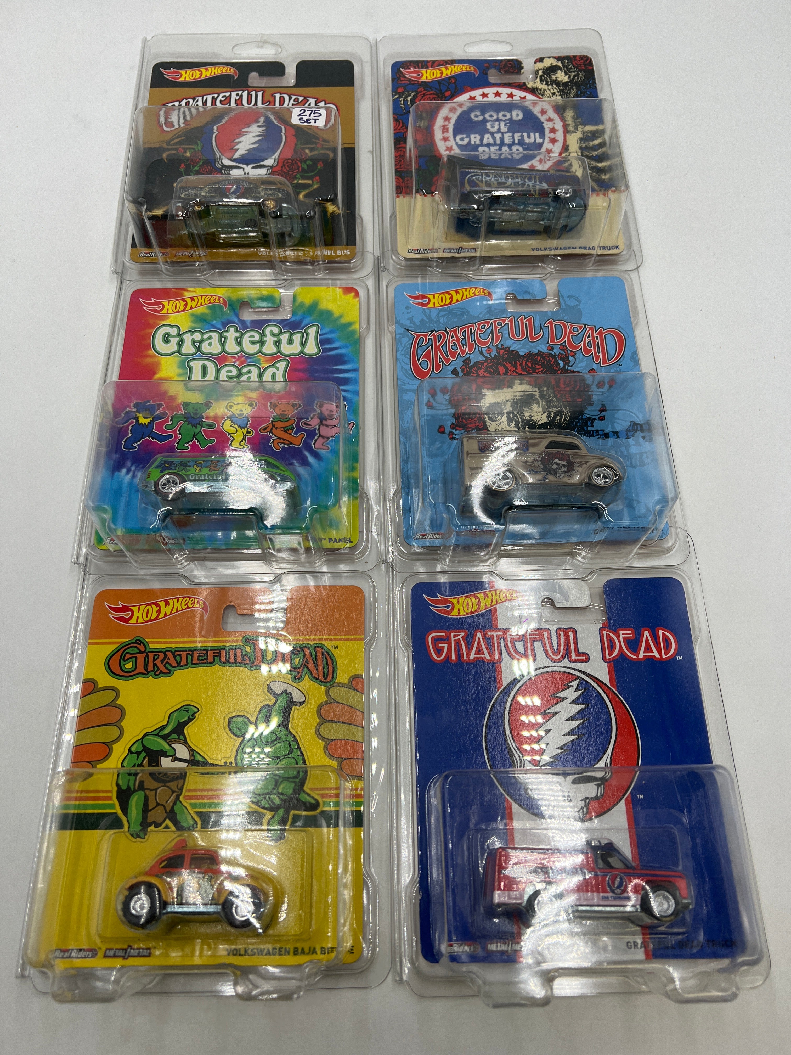 Hot Wheels Pop Culture Grateful Dead Full 6 Car Set W Protectors VHTF carolinasdiecast